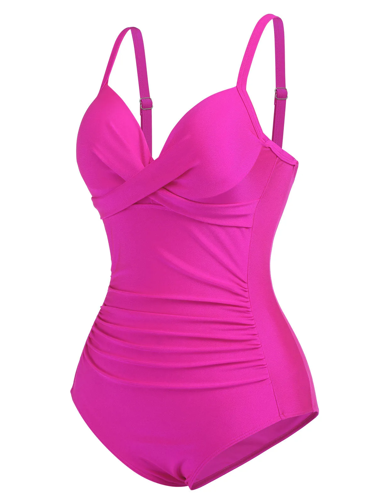 Pink 1960s Solid Spaghetti Strap Swimsuit sold by Retro Stage product image thumbnail 3