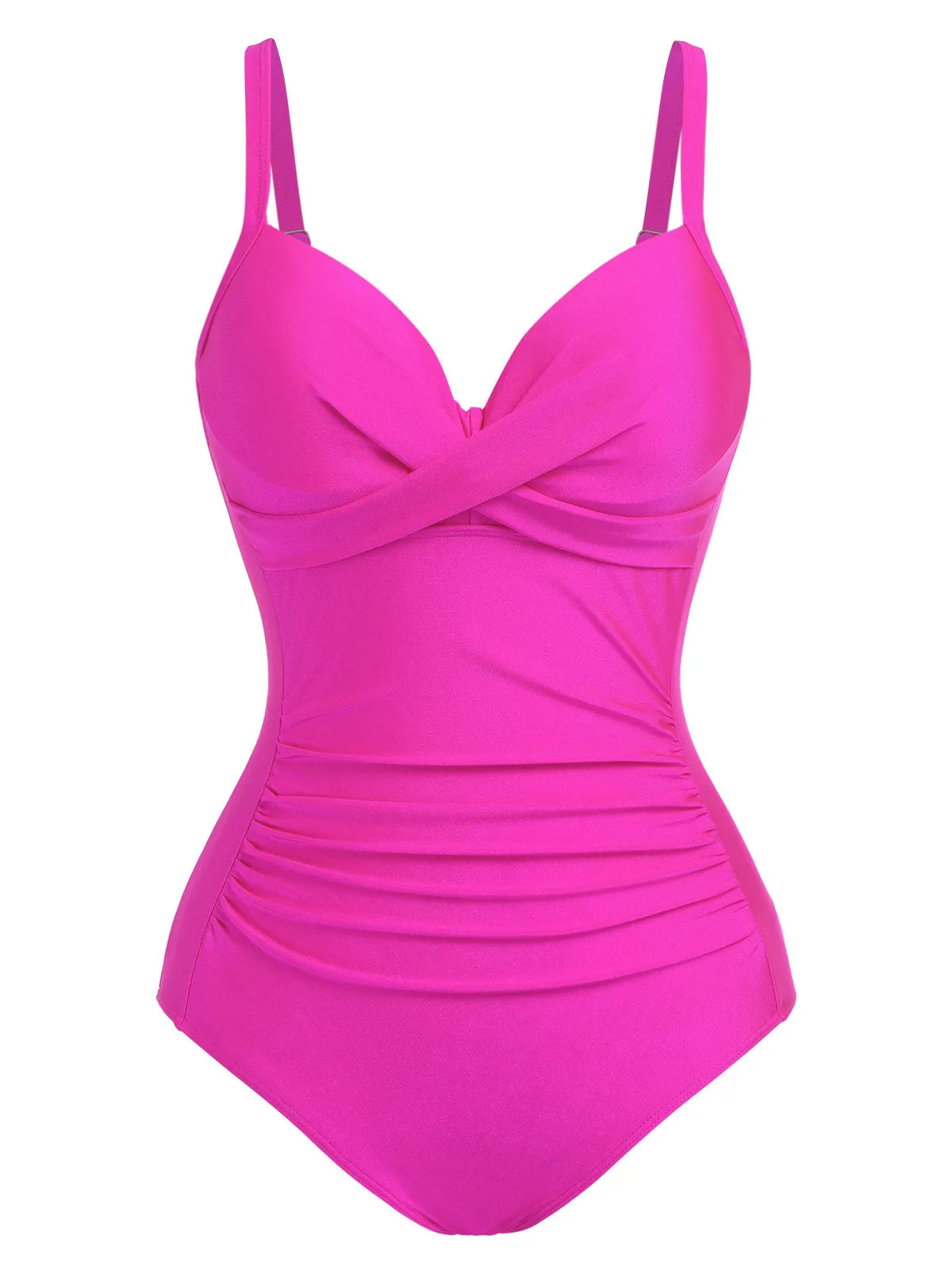 Pink 1960s Solid Spaghetti Strap Swimsuit sold by Retro Stage product image thumbnail 2