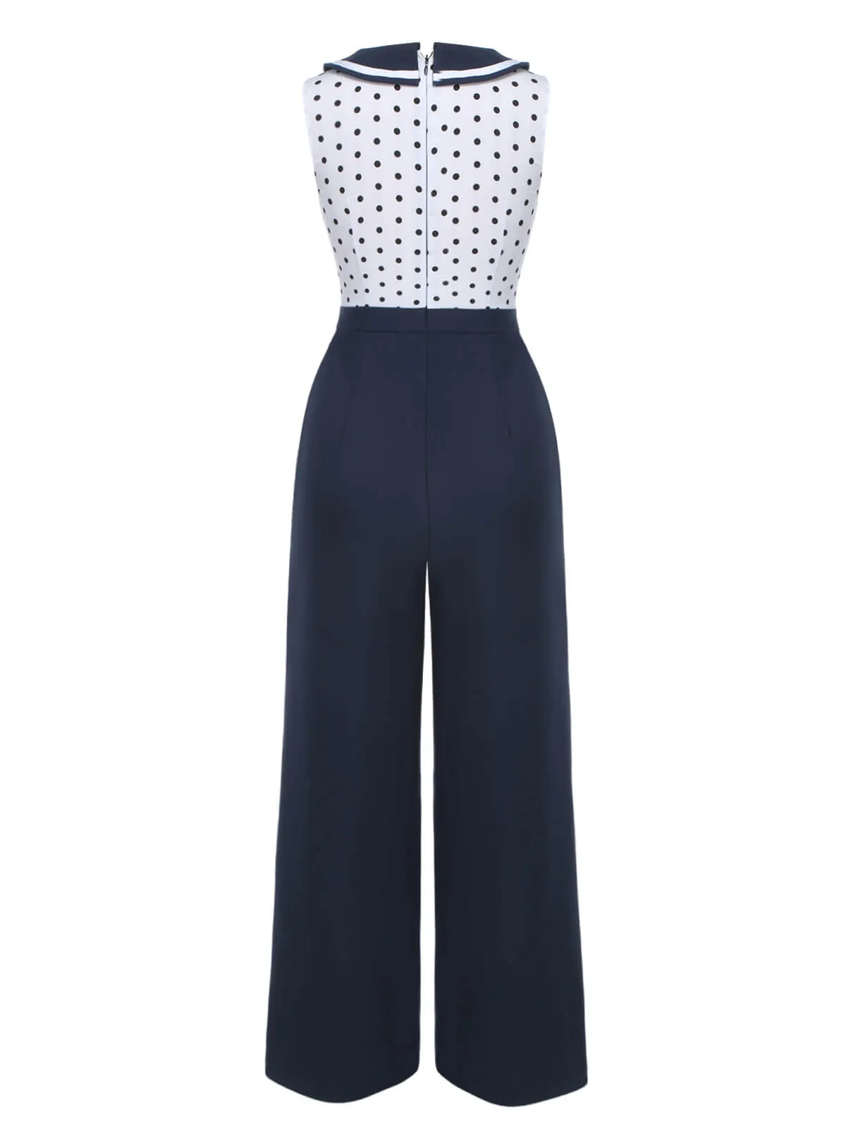 Blue 1940s Polka Dot Bow Lapel Jumpsuit sold by Retro Stage product image thumbnail 4