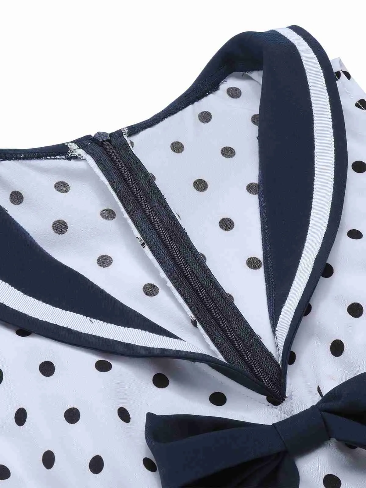 Blue 1940s Polka Dot Bow Lapel Jumpsuit sold by Retro Stage product image thumbnail 5