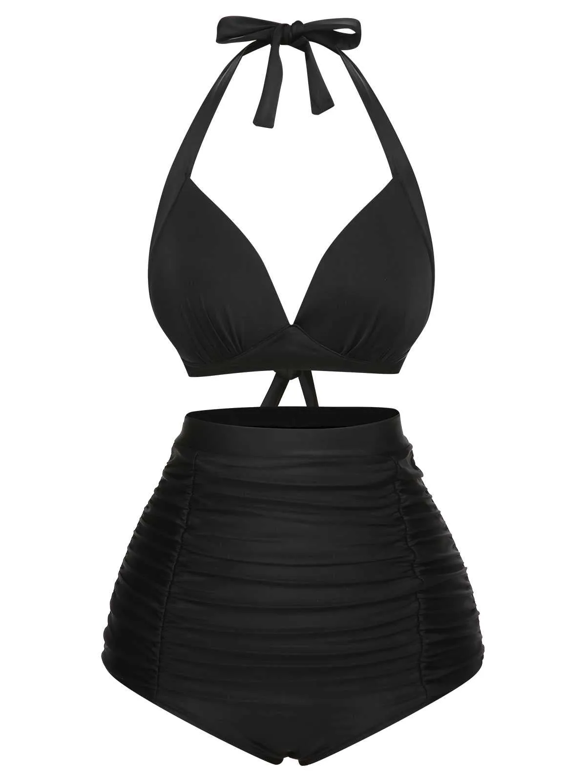 1950s Halter Plaids Lace-Up Swimsuit sold by Retro Stage product image thumbnail 2