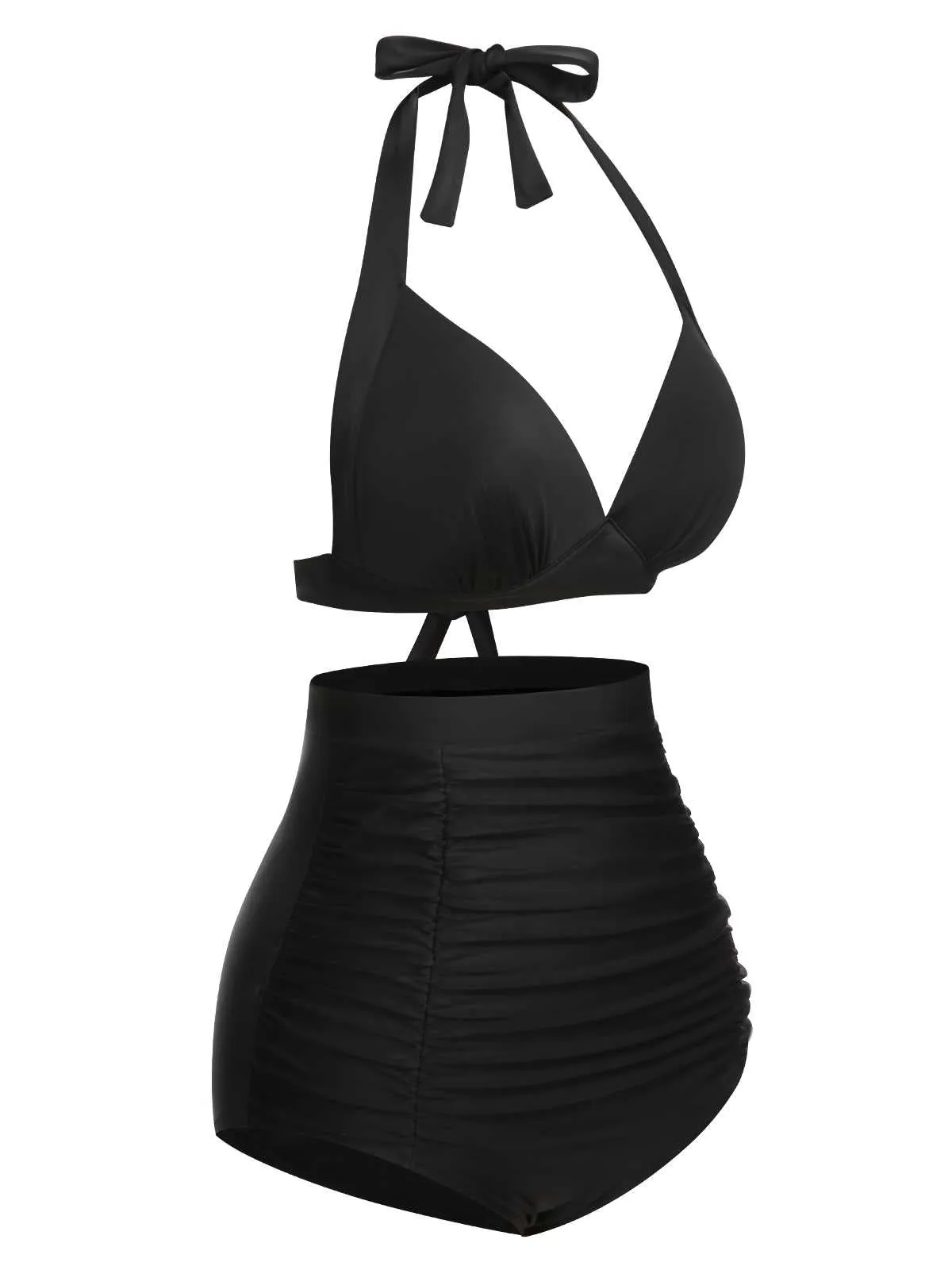 1950s Halter Plaids Lace-Up Swimsuit sold by Retro Stage product image thumbnail 3