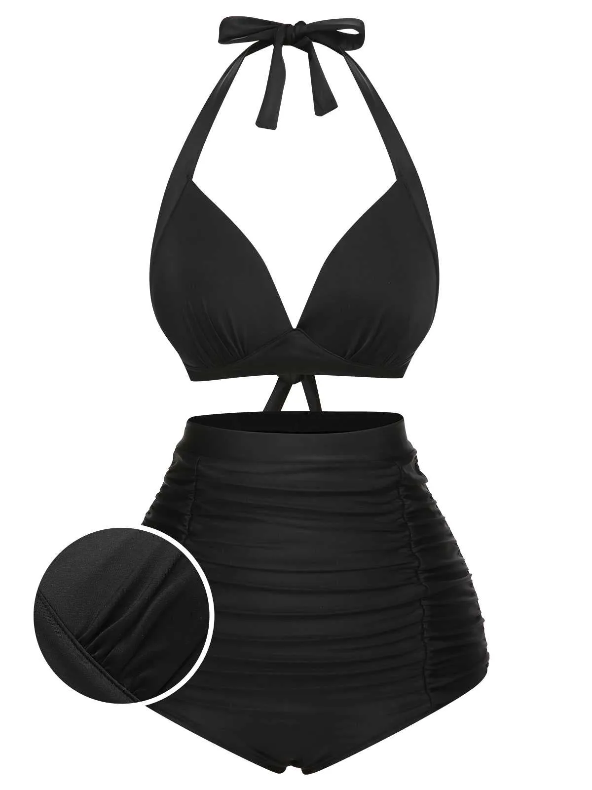 1950s Halter Plaids Lace-Up Swimsuit sold by Retro Stage