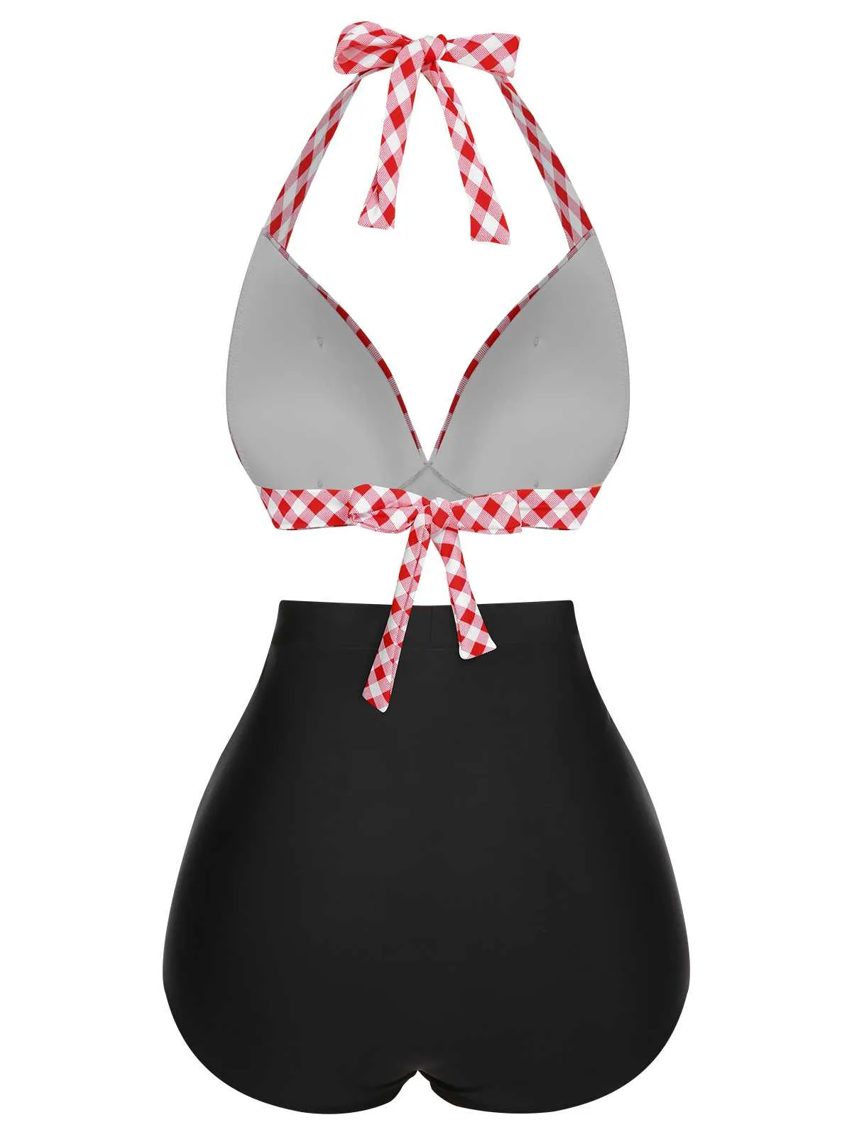 1950s Halter Plaids Lace-Up Swimsuit sold by Retro Stage product image thumbnail 4