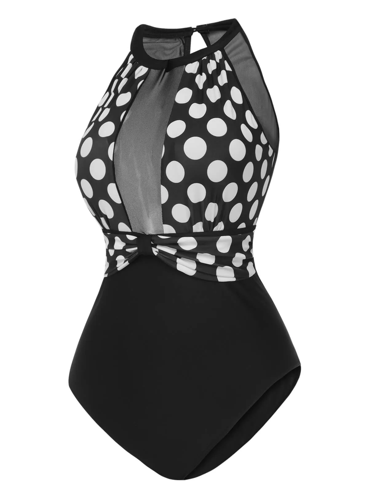 Black 1950s Polka Dot Swimsuit sold by Retro Stage product image thumbnail 3