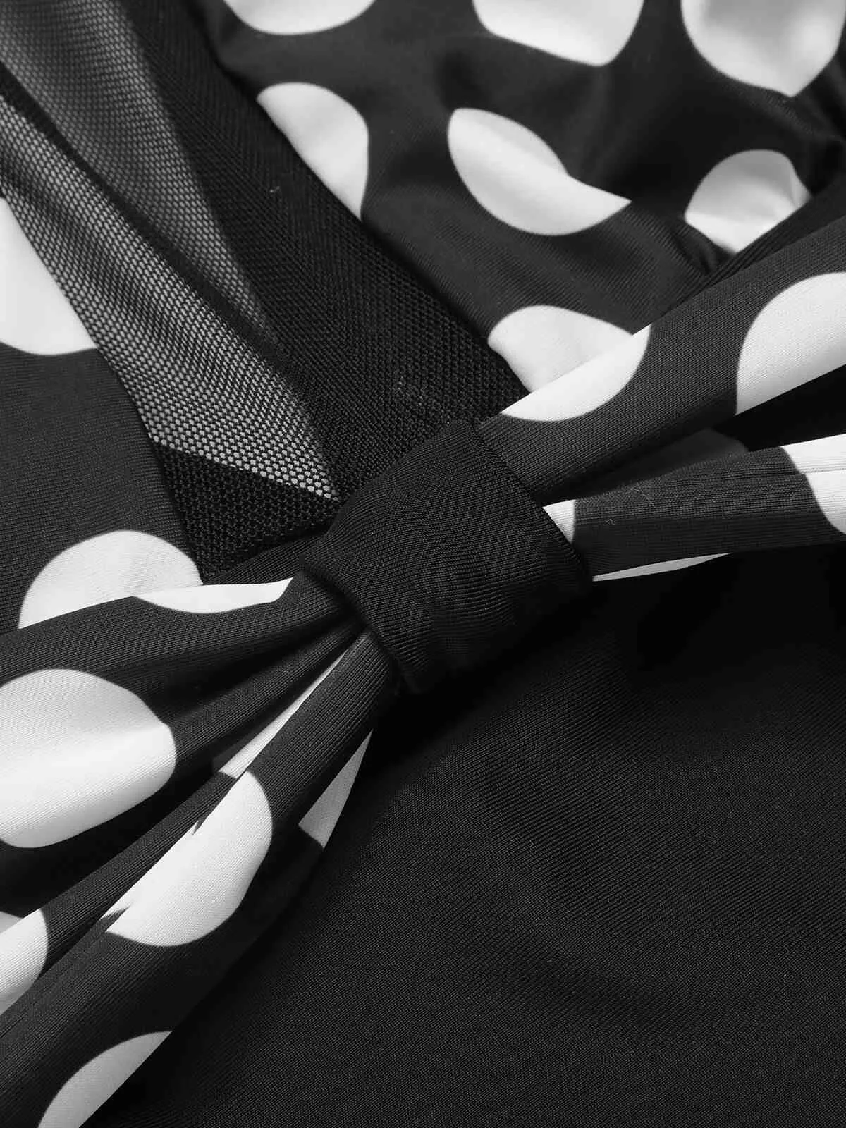 Black 1950s Polka Dot Swimsuit sold by Retro Stage product image thumbnail 5