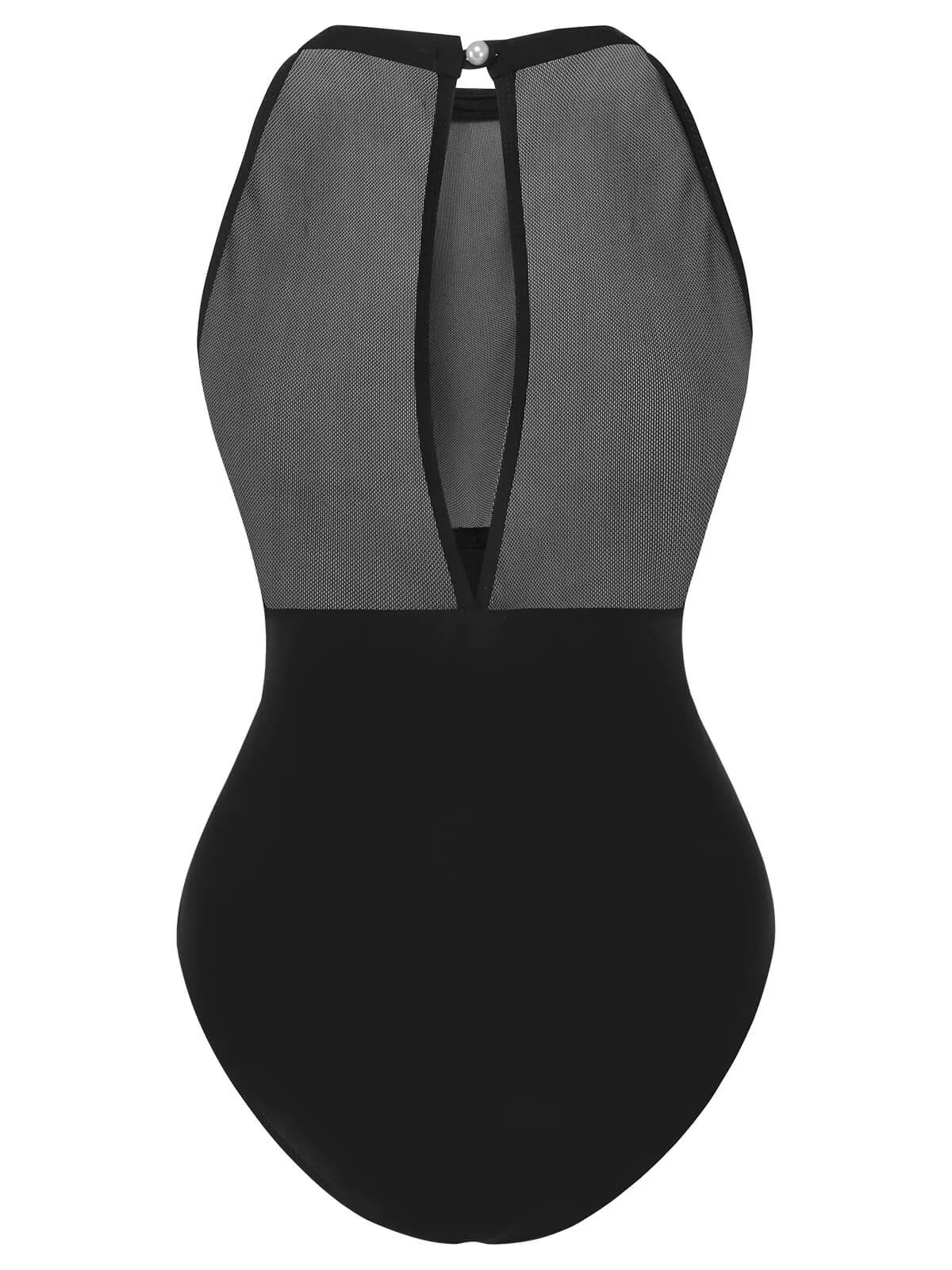 Black 1950s Polka Dot Swimsuit sold by Retro Stage product image thumbnail 4