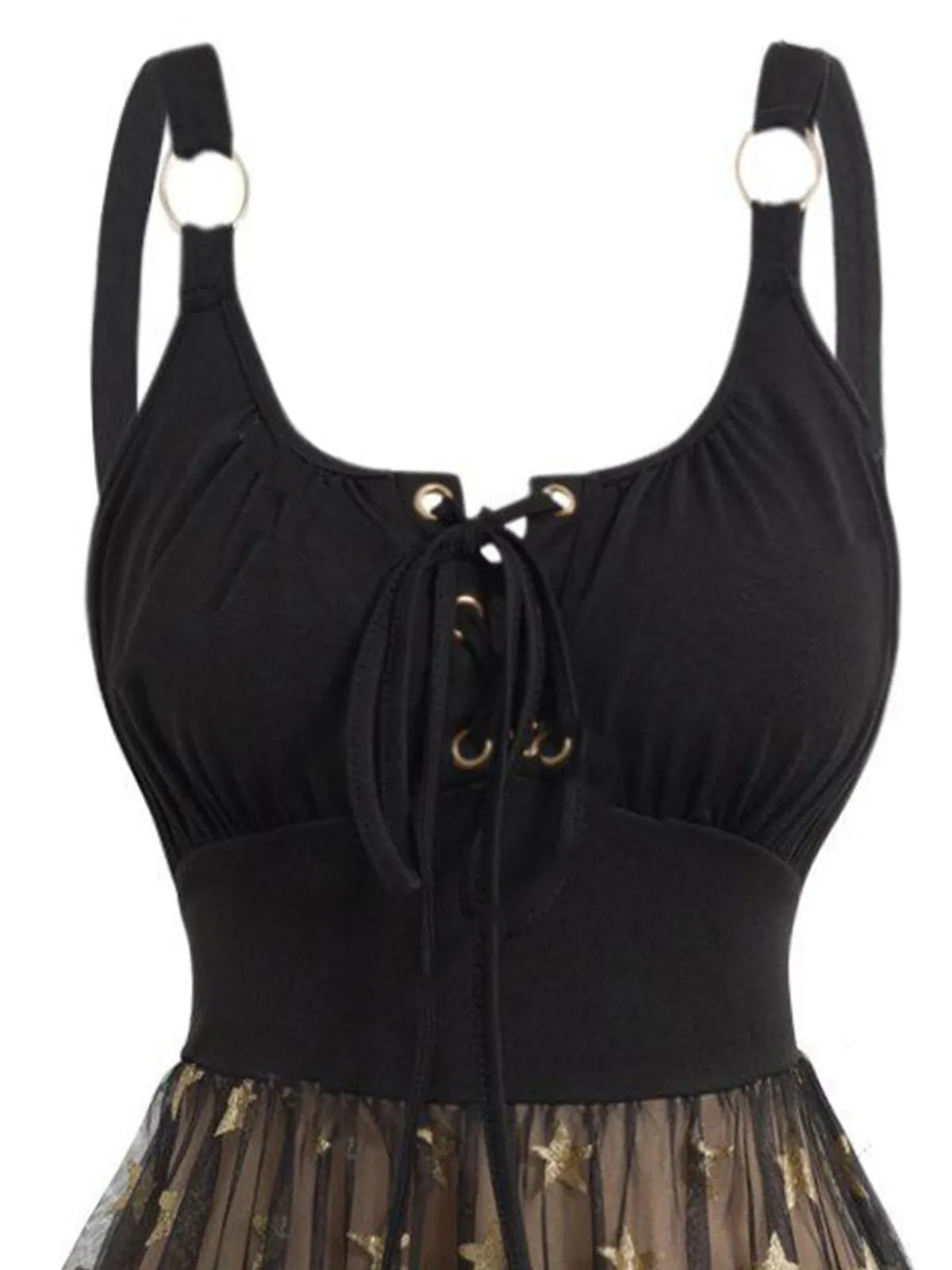 1950s Strap Mesh Stars Lace-Up Dress sold by Retro Stage product image thumbnail 2