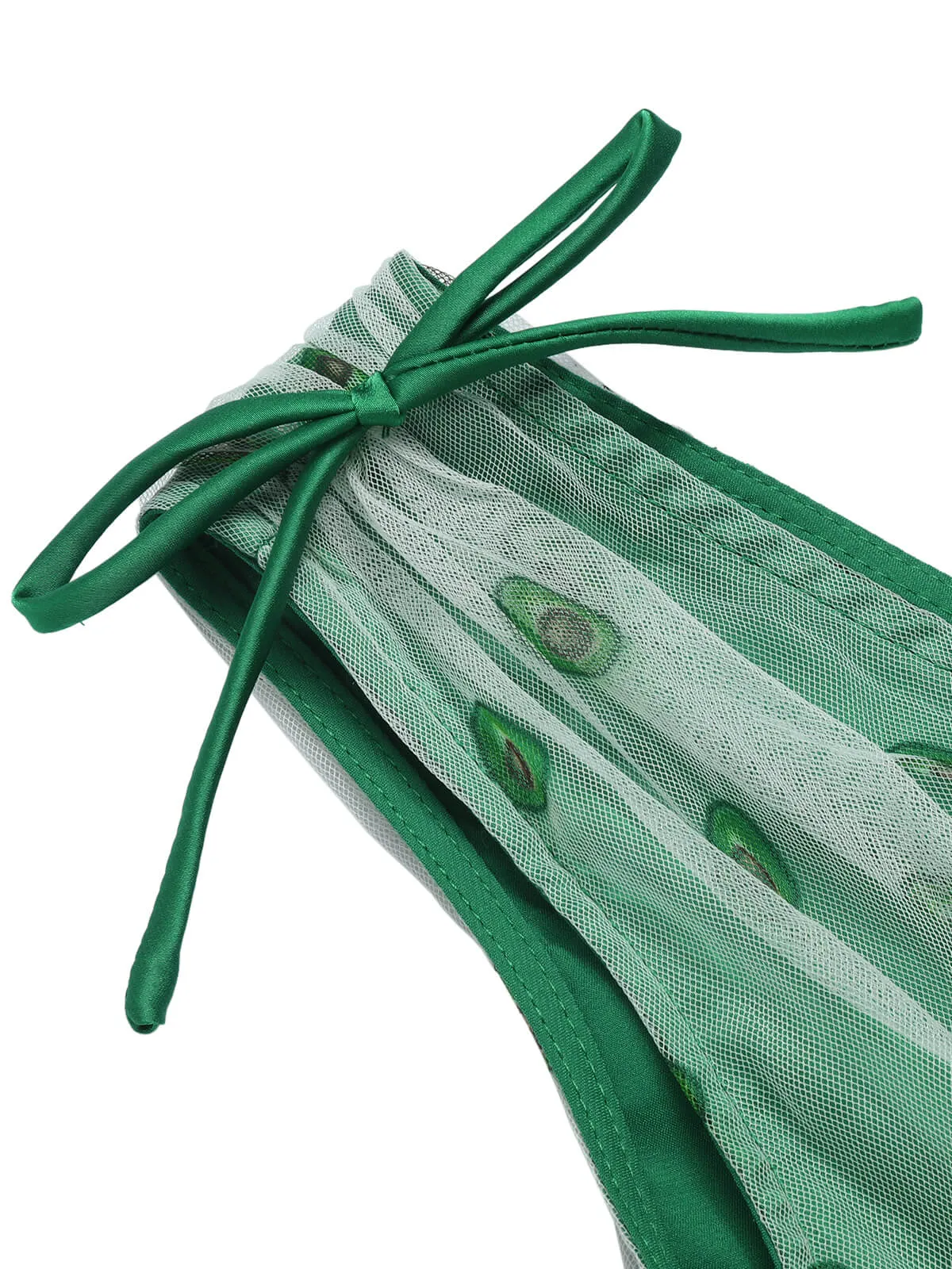 Green 1950s Avocado Mesh V-Neck Romper sold by Retro Stage product image thumbnail 5