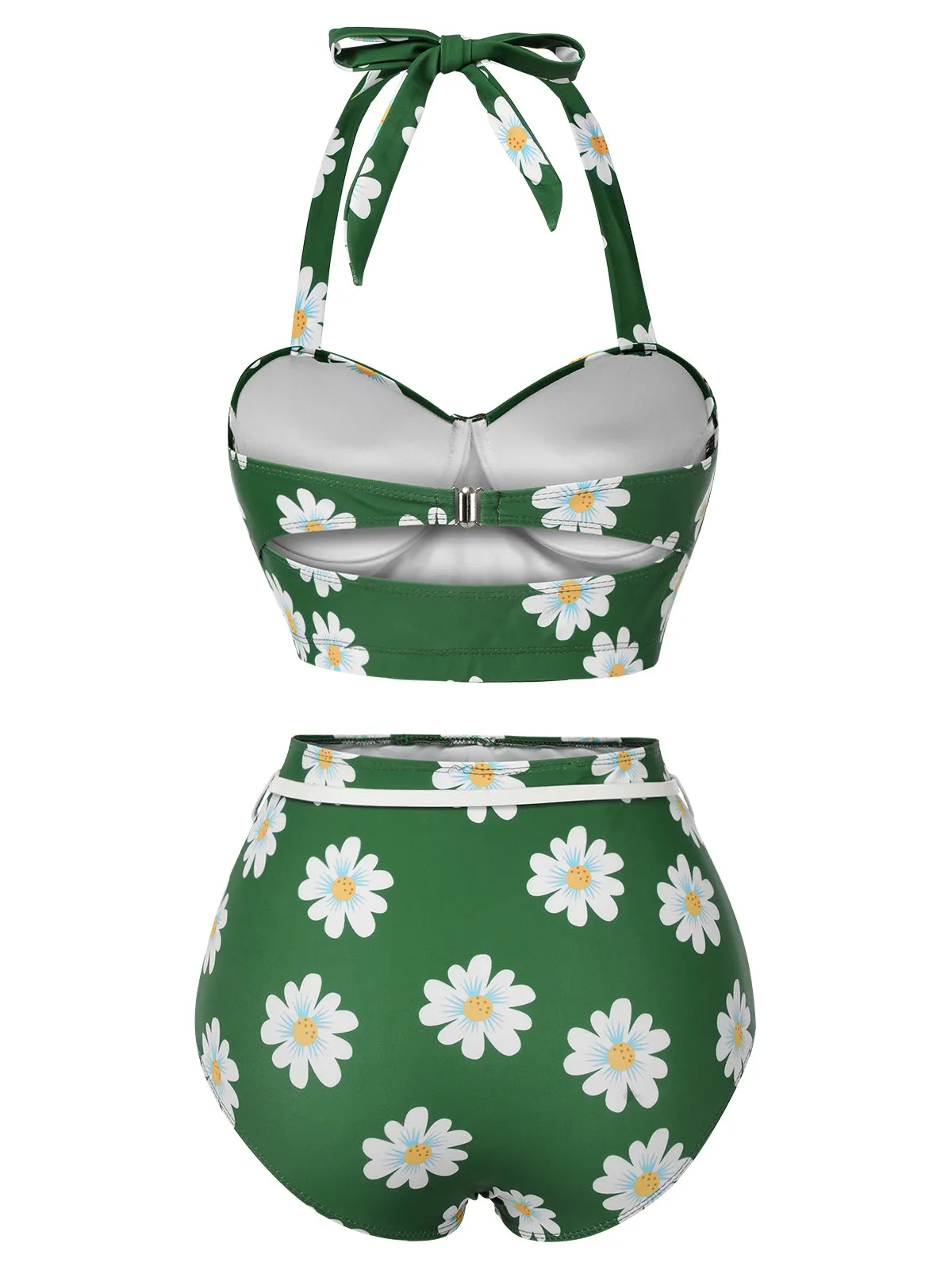Green 1930s Daisy Halter Swimsuit sold by Retro Stage product image thumbnail 4