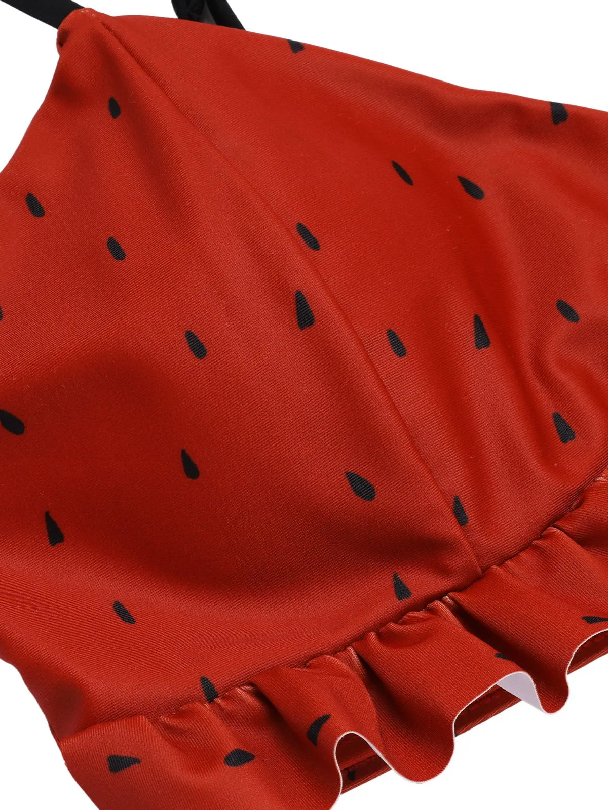 Red 1950s Watermelon Suspender Bikini Set sold by Retro Stage product image thumbnail 5