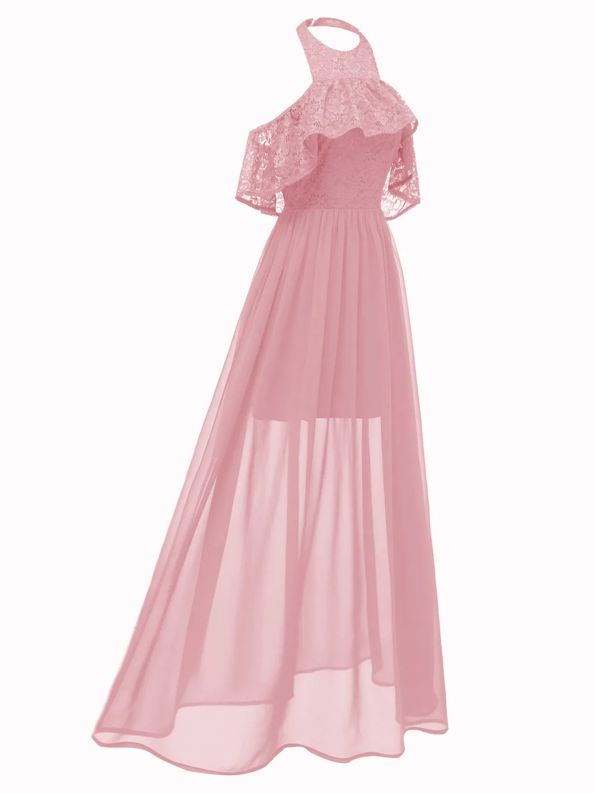 1940s Solid Lace Cold-Shoulder Long Dress sold by Retro Stage product image thumbnail 3