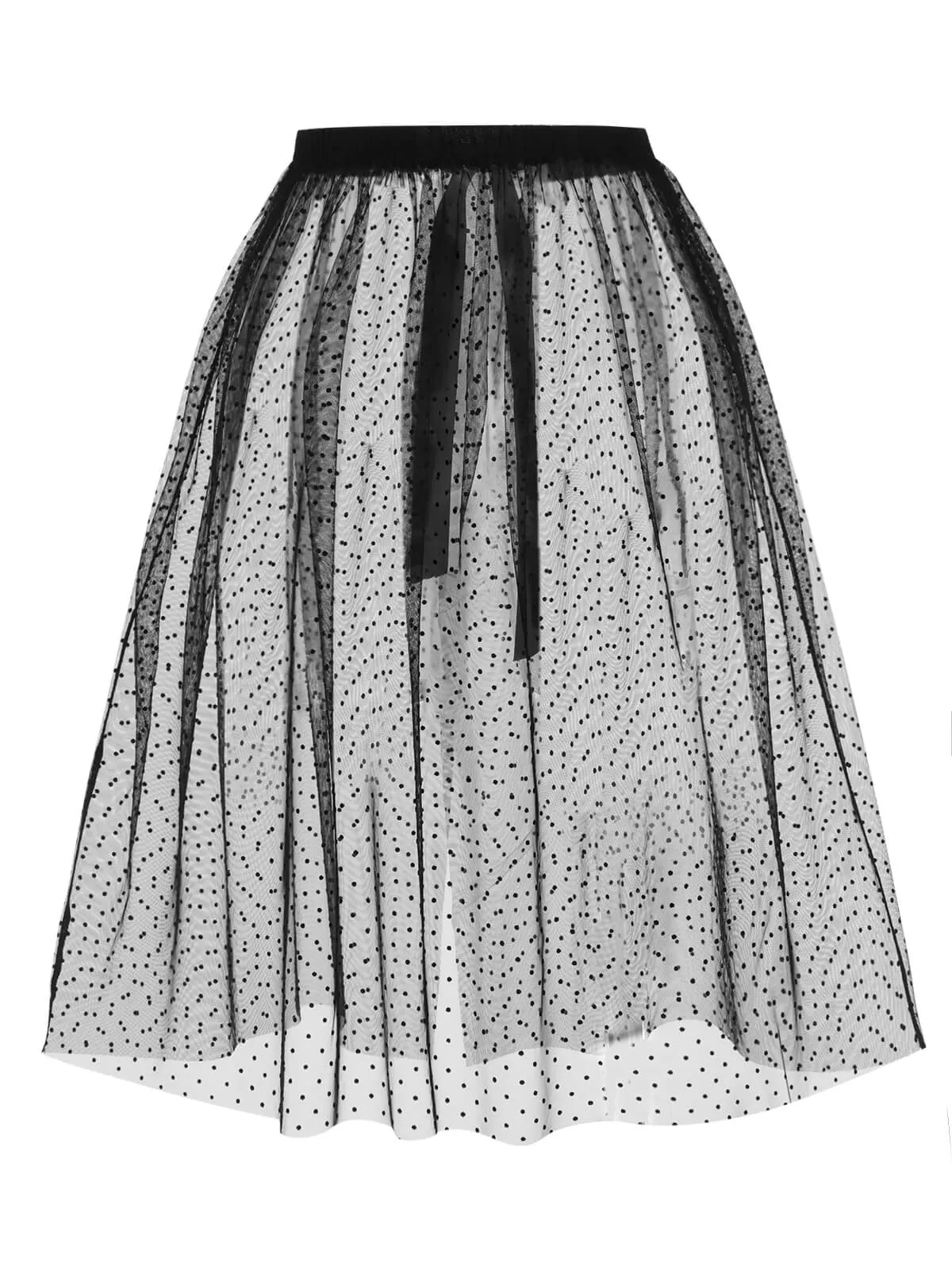 Black 1960s Polka Dots Mesh Cover-up sold by Retro Stage product image thumbnail 4