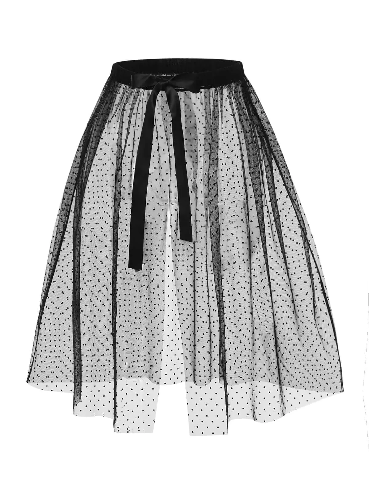 Black 1960s Polka Dots Mesh Cover-up sold by Retro Stage product image thumbnail 3