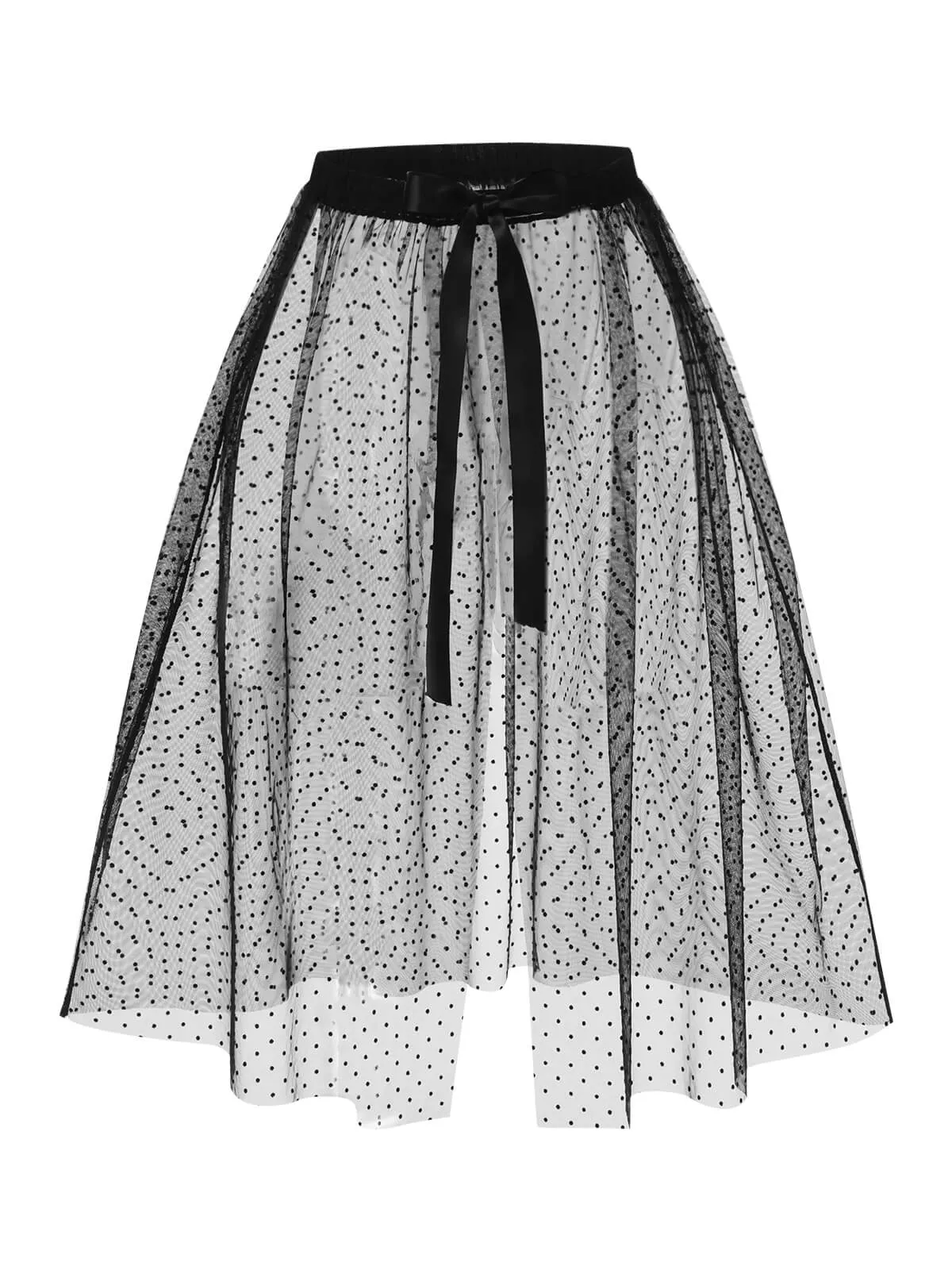 Black 1960s Polka Dots Mesh Cover-up sold by Retro Stage product image thumbnail 2