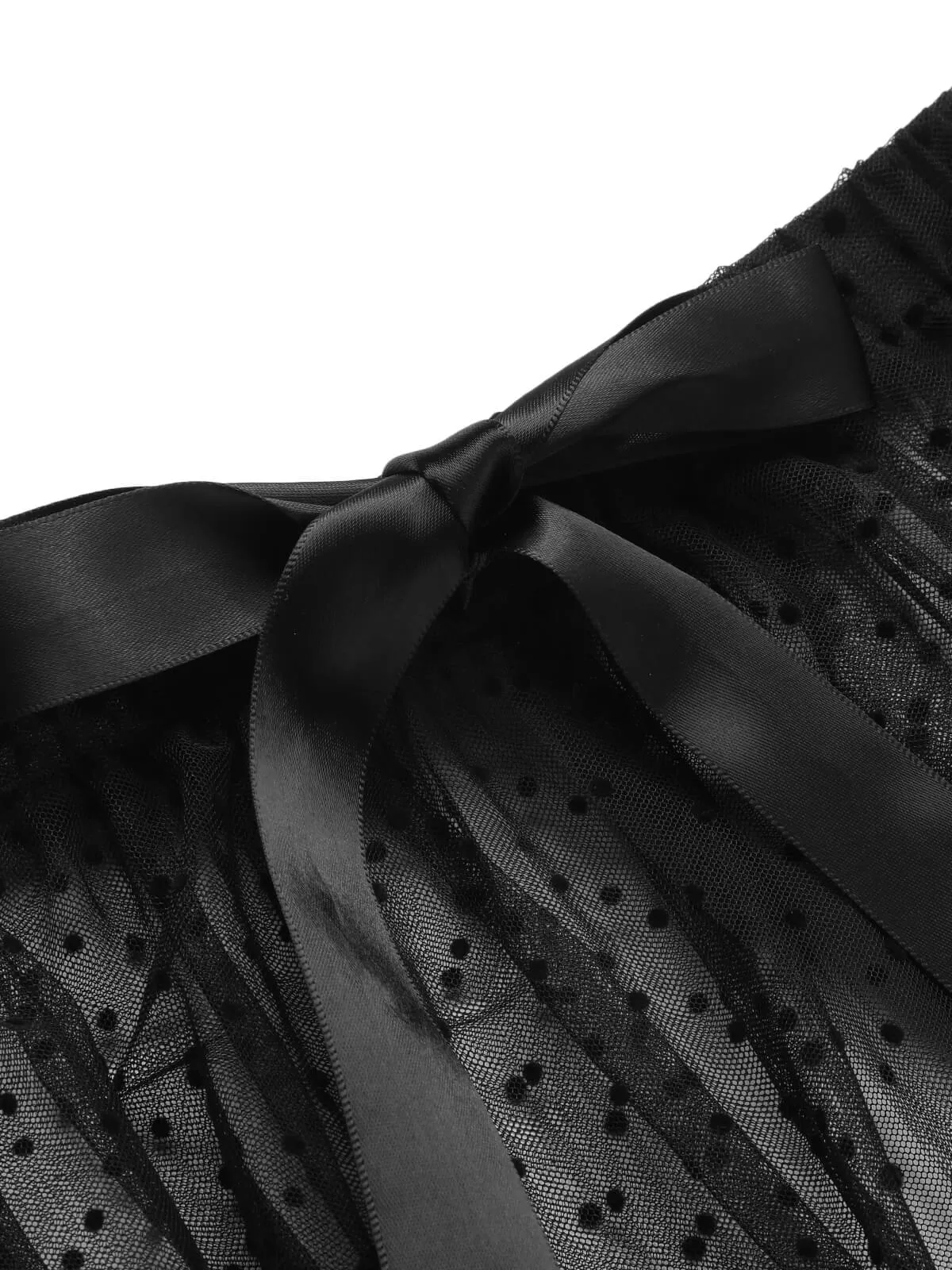 Black 1960s Polka Dots Mesh Cover-up sold by Retro Stage product image thumbnail 5