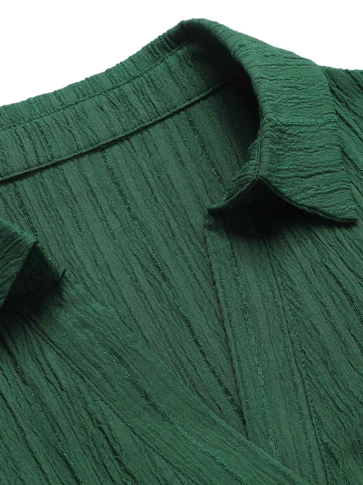 Green 1960s Lapel Loose Belted Dress sold by Retro Stage product image thumbnail 5