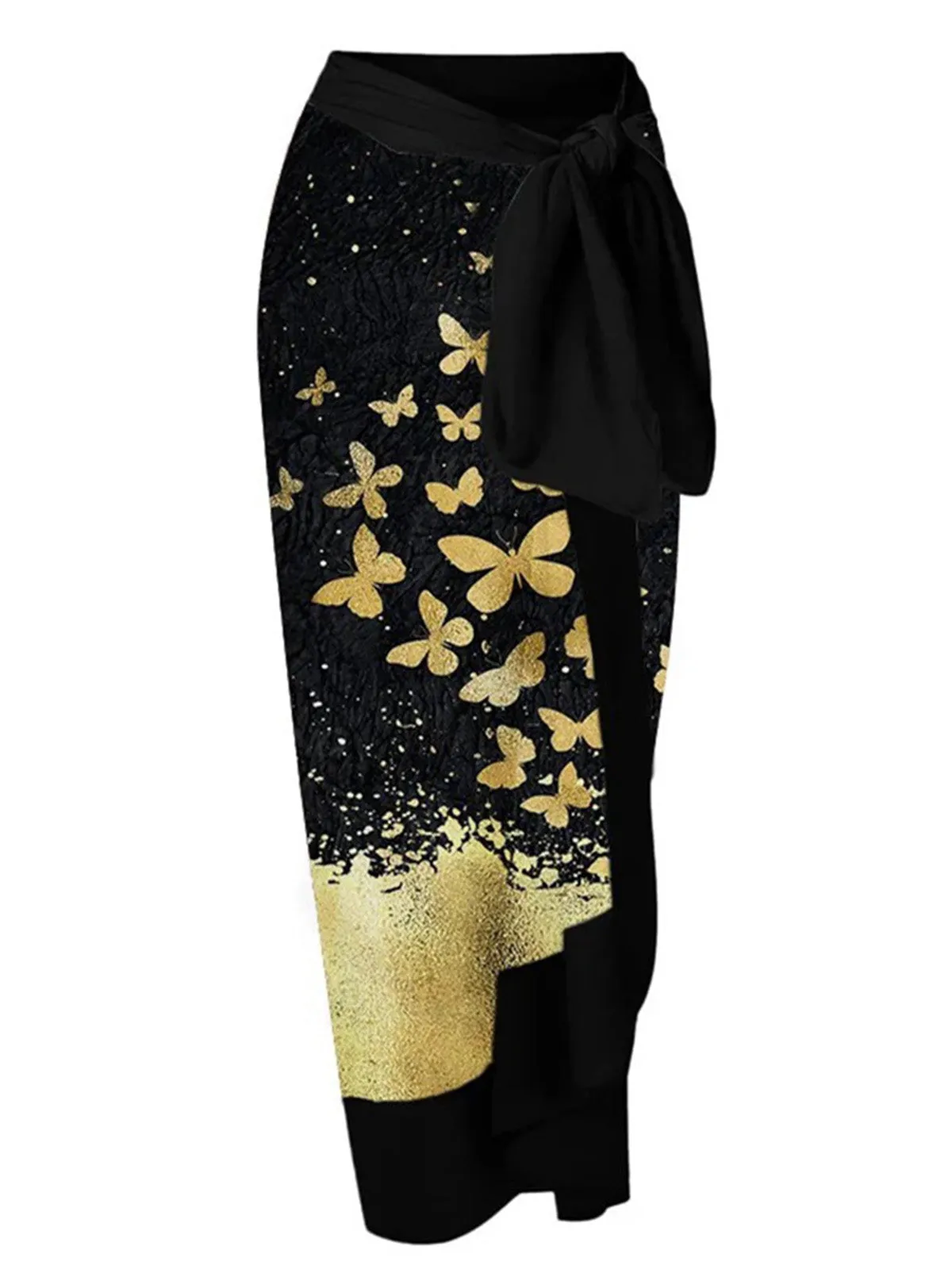 Black 1950s Butterfly One-piece Swimsuit & Cover-up sold by Retro Stage product image thumbnail 3