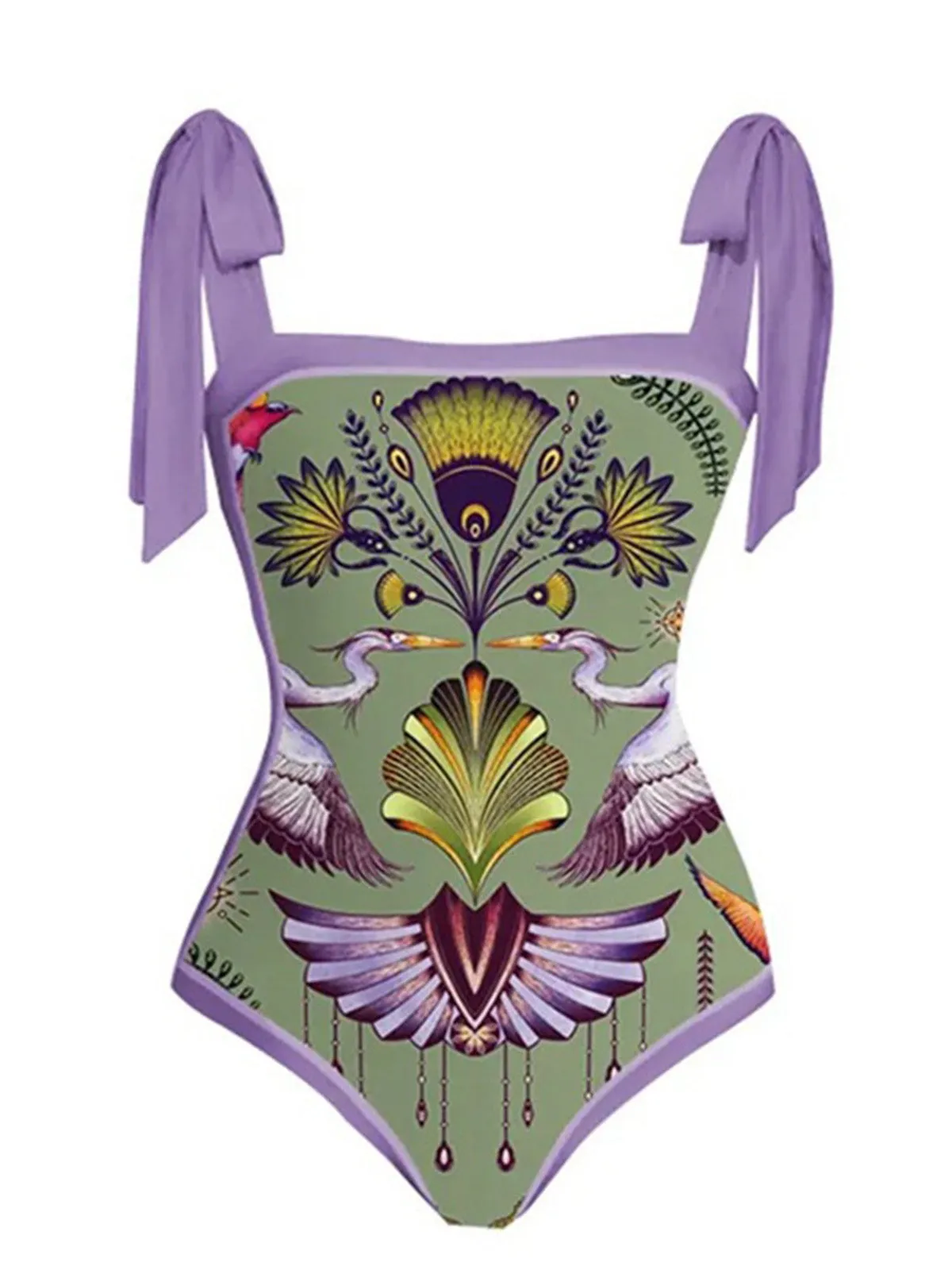 1950s Forest Animals Lace-up Swimsuit & Cover-up sold by Retro Stage product image thumbnail 2