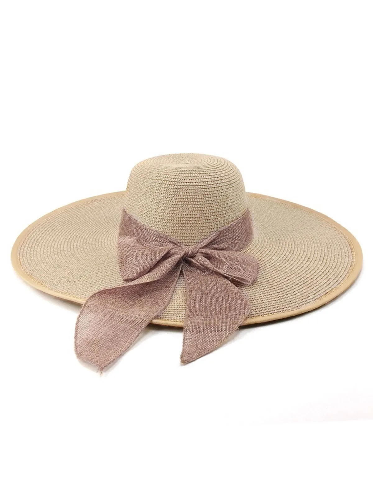 Ribbon Wide Brim Raffia Sun Hat sold by Retro Stage product image thumbnail 5