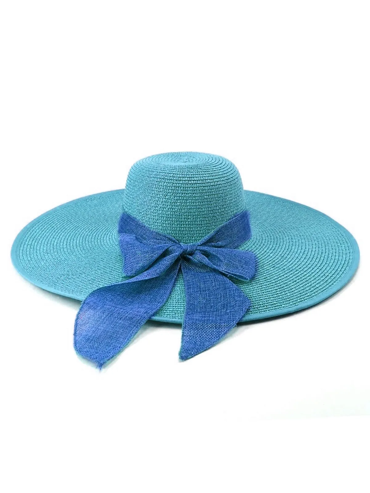 Ribbon Wide Brim Raffia Sun Hat sold by Retro Stage product image thumbnail 3