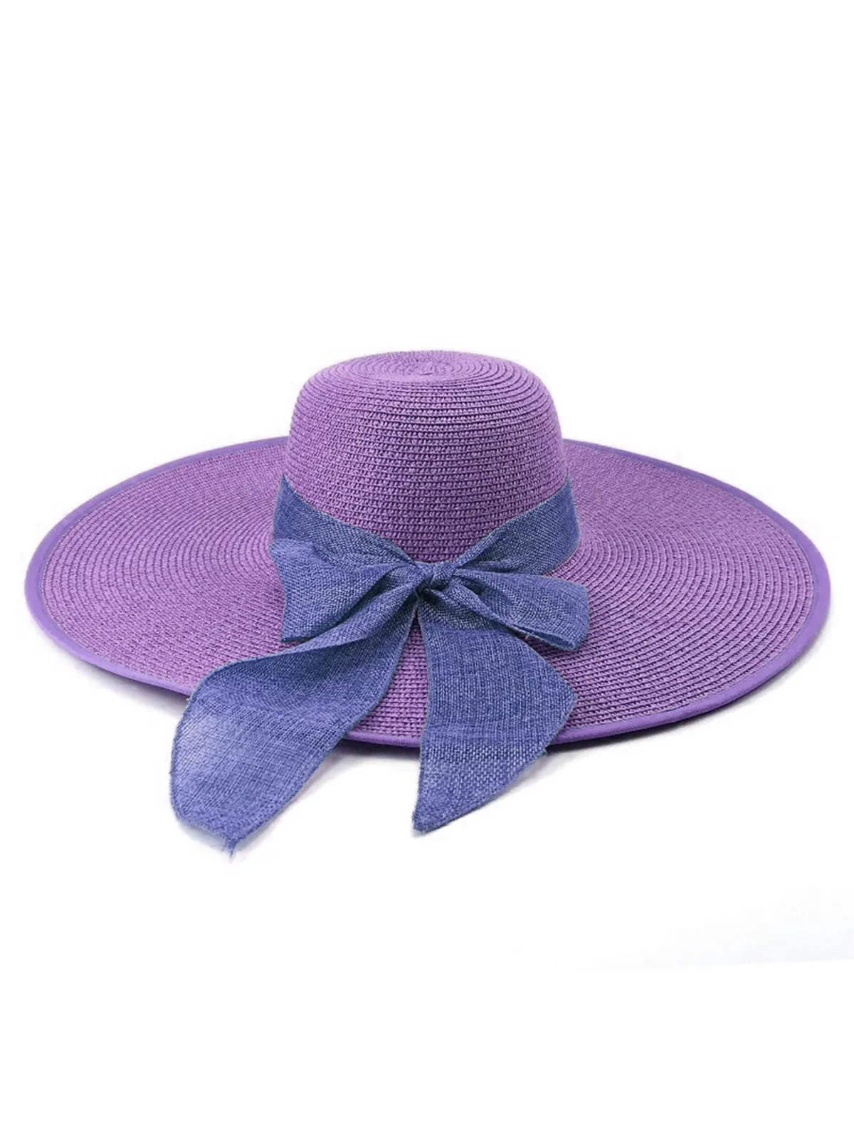 Ribbon Wide Brim Raffia Sun Hat sold by Retro Stage