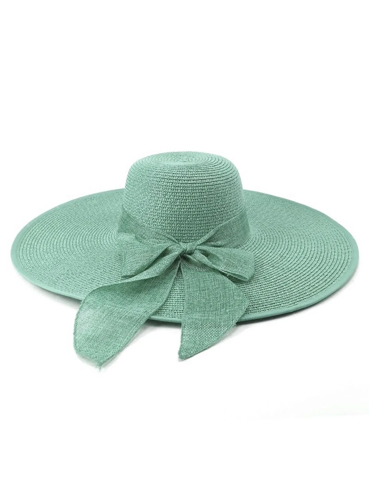 Ribbon Wide Brim Raffia Sun Hat sold by Retro Stage product image thumbnail 3