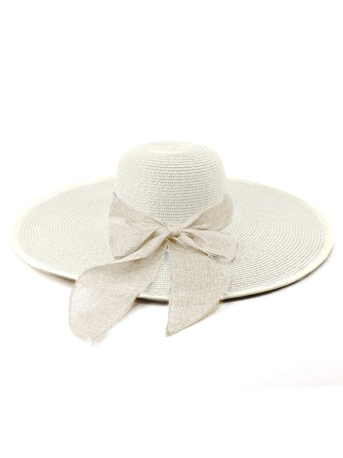 Ribbon Wide Brim Raffia Sun Hat sold by Retro Stage product image thumbnail 4