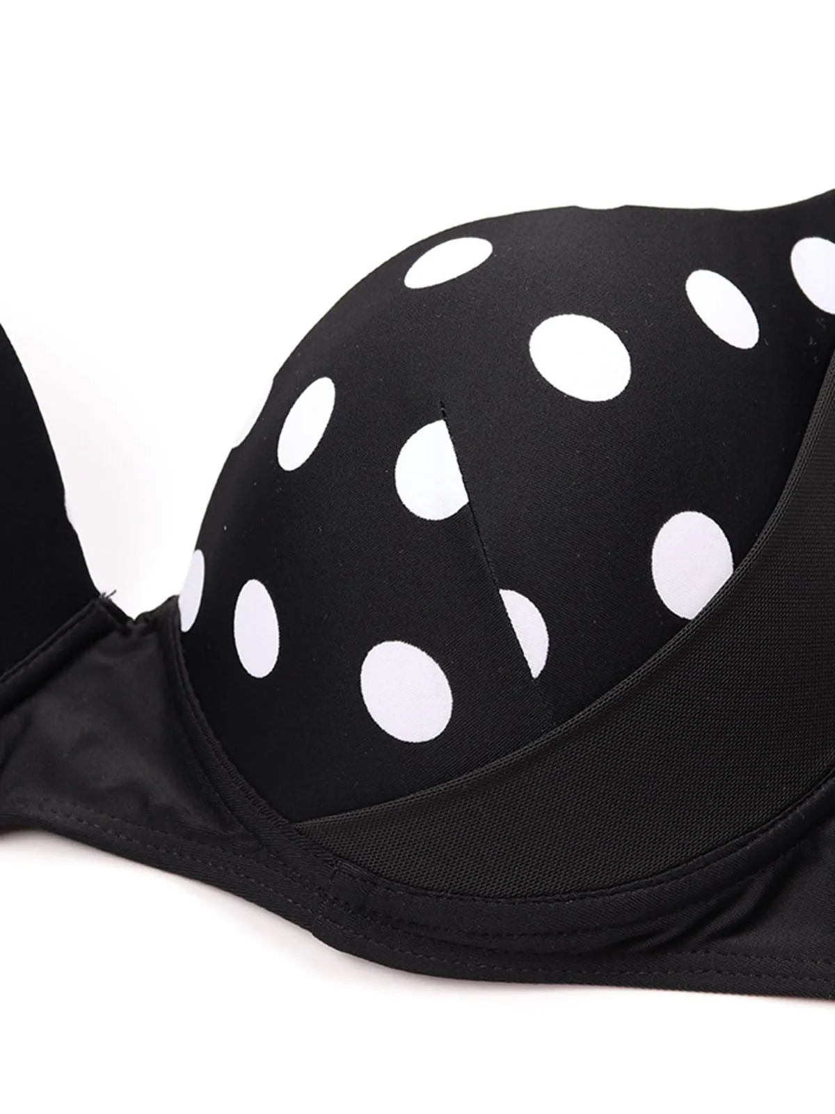 Black 1960s Polka Dot Bikini Set with Skirt sold by Retro Stage product image thumbnail 4