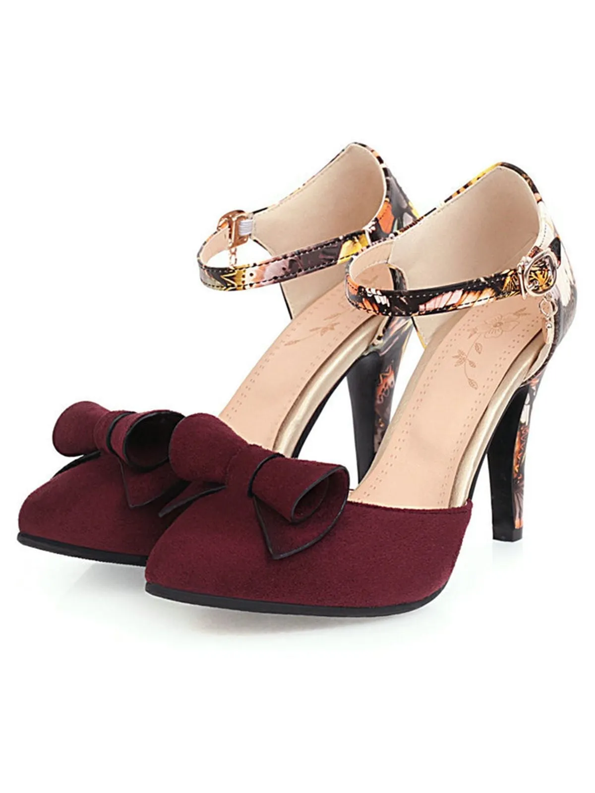 Retro Pointed Toe Bow High Heel Shoes sold by Retro Stage product image thumbnail 3