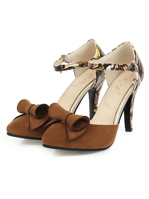Retro Pointed Toe Bow High Heel Shoes sold by Retro Stage