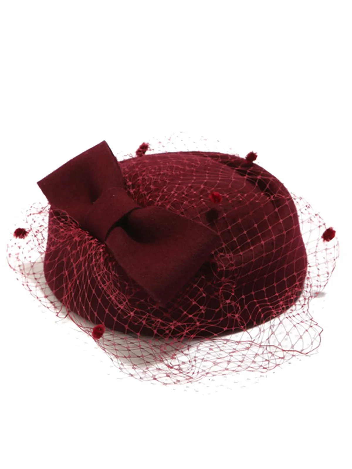 Retro Bow Mesh Wooled Dress Hat sold by Retro Stage