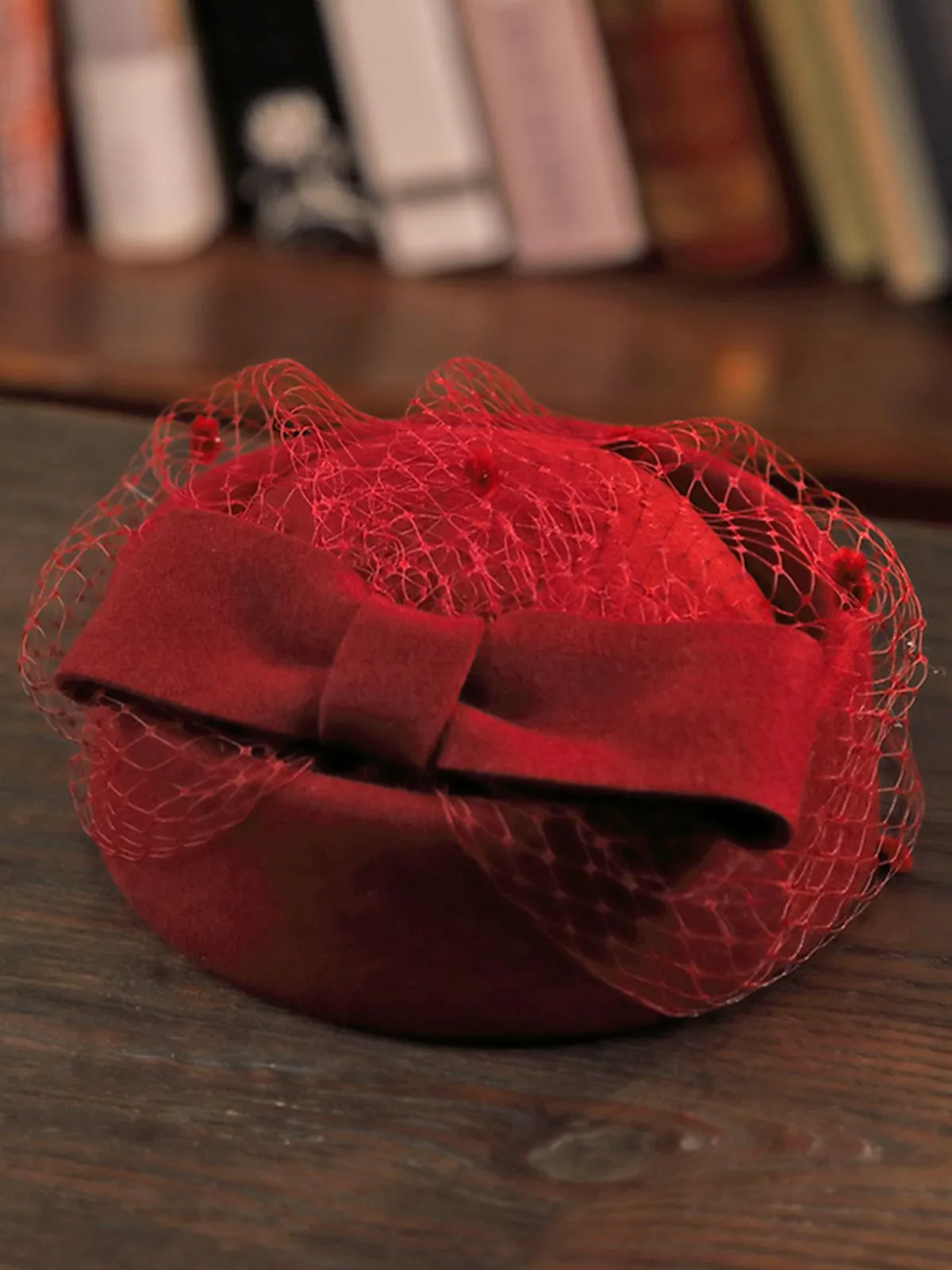 Retro Bow Mesh Wooled Dress Hat sold by Retro Stage product image thumbnail 2