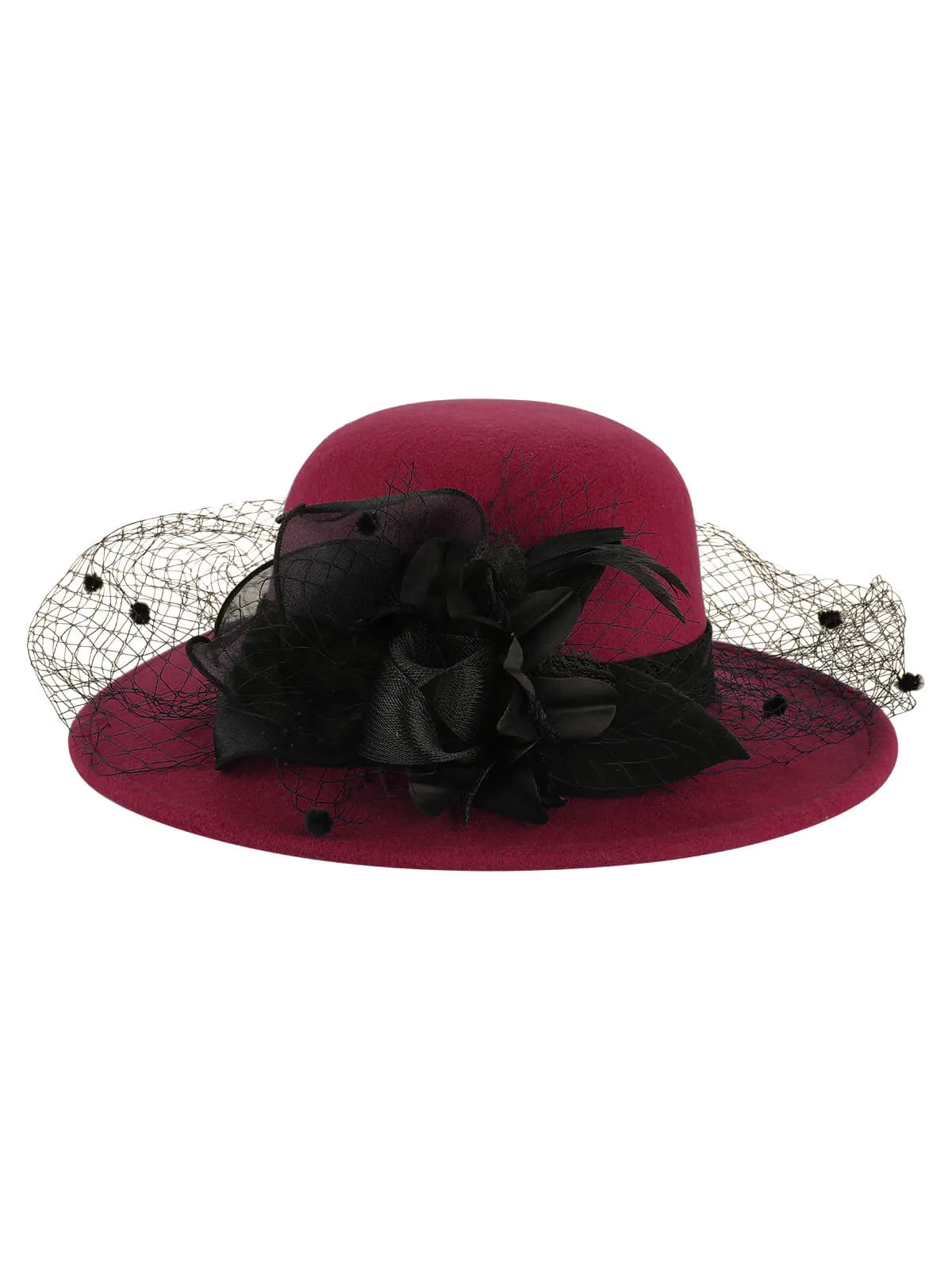 Retro Flower Net Round Top Hat sold by Retro Stage product image thumbnail 2