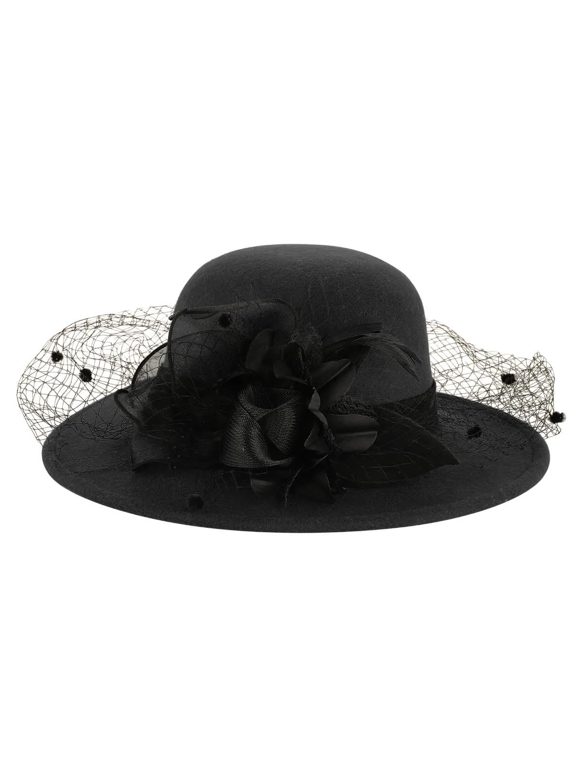 Retro Flower Net Round Top Hat sold by Retro Stage product image thumbnail 4