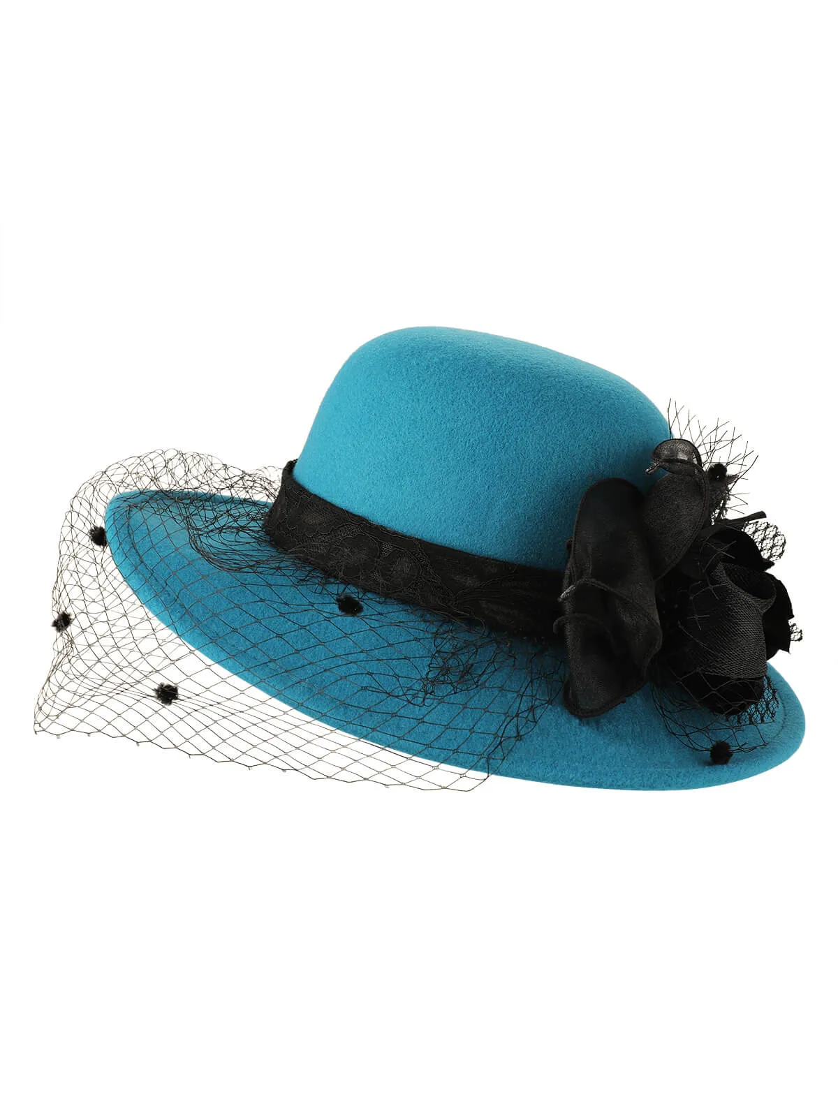 Retro Flower Net Round Top Hat sold by Retro Stage product image thumbnail 5