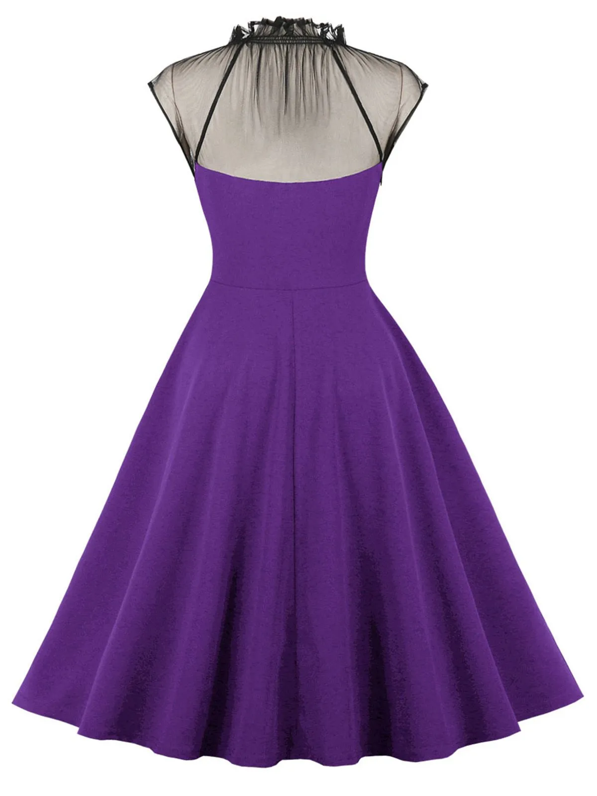 1950s Patchwork Flying Sleeves Swing Dress sold by Retro Stage product image thumbnail 4