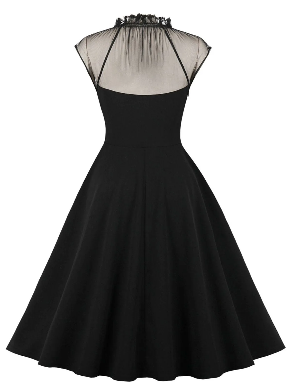 1950s Patchwork Flying Sleeves Swing Dress sold by Retro Stage product image thumbnail 2