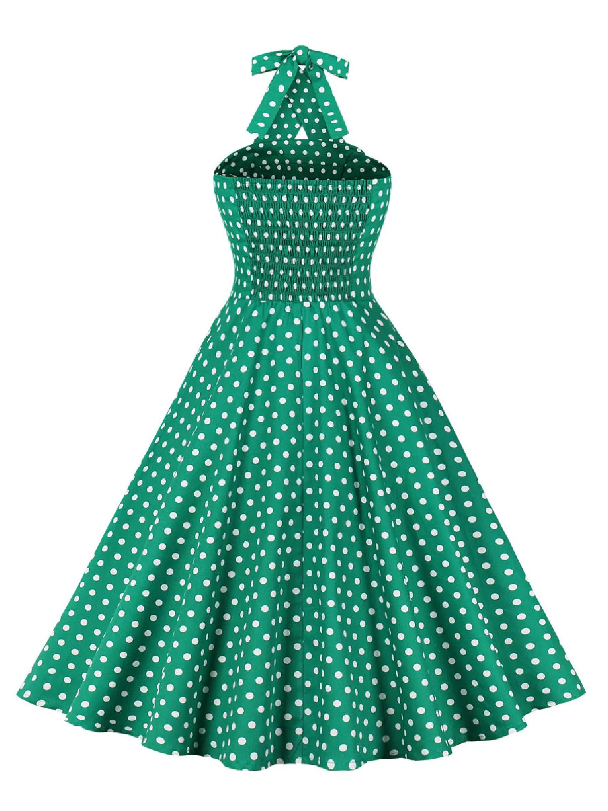Blue 1950s Polka Dot Halter Dress sold by Retro Stage product image thumbnail 3