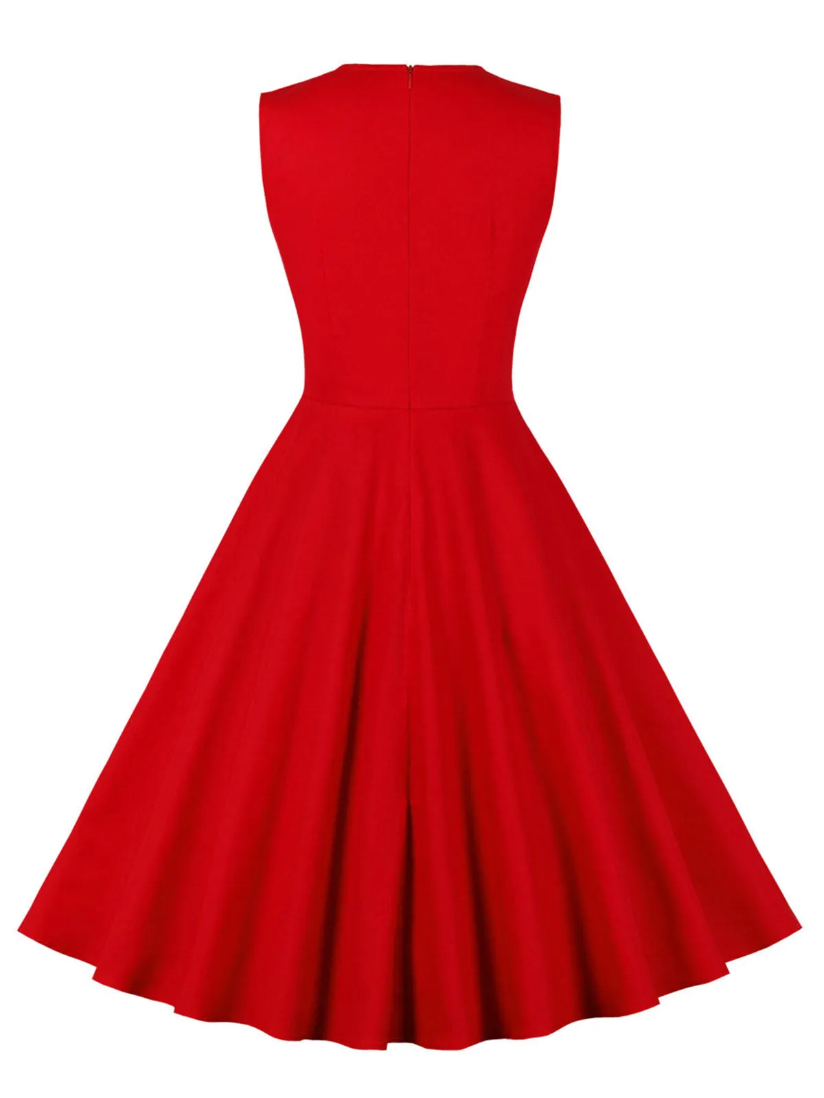 Red & Black 1950s Plaid V-Neck Dress sold by Retro Stage product image thumbnail 2