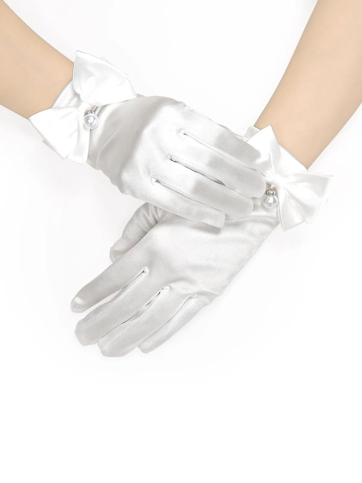 Vintage Pearl Bow Decor Exquisite Gloves sold by Retro Stage product image thumbnail 3