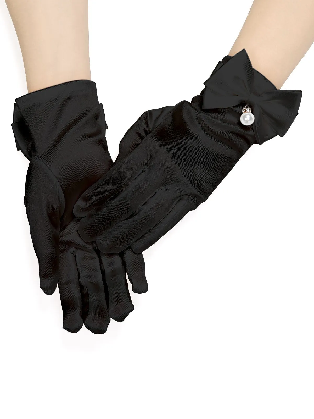 Vintage Pearl Bow Decor Exquisite Gloves sold by Retro Stage product image thumbnail 4