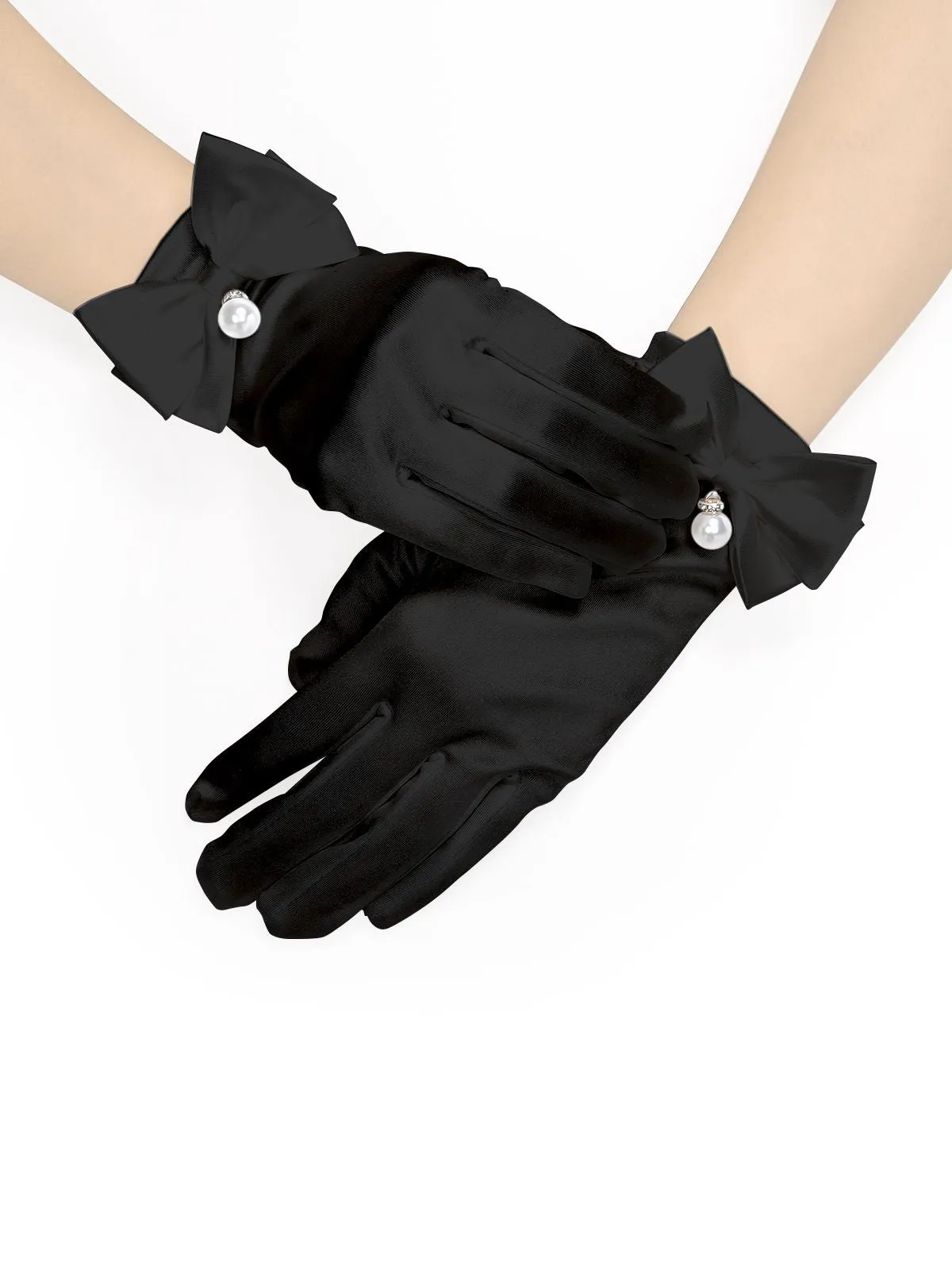 Vintage Pearl Bow Decor Exquisite Gloves sold by Retro Stage product image thumbnail 5