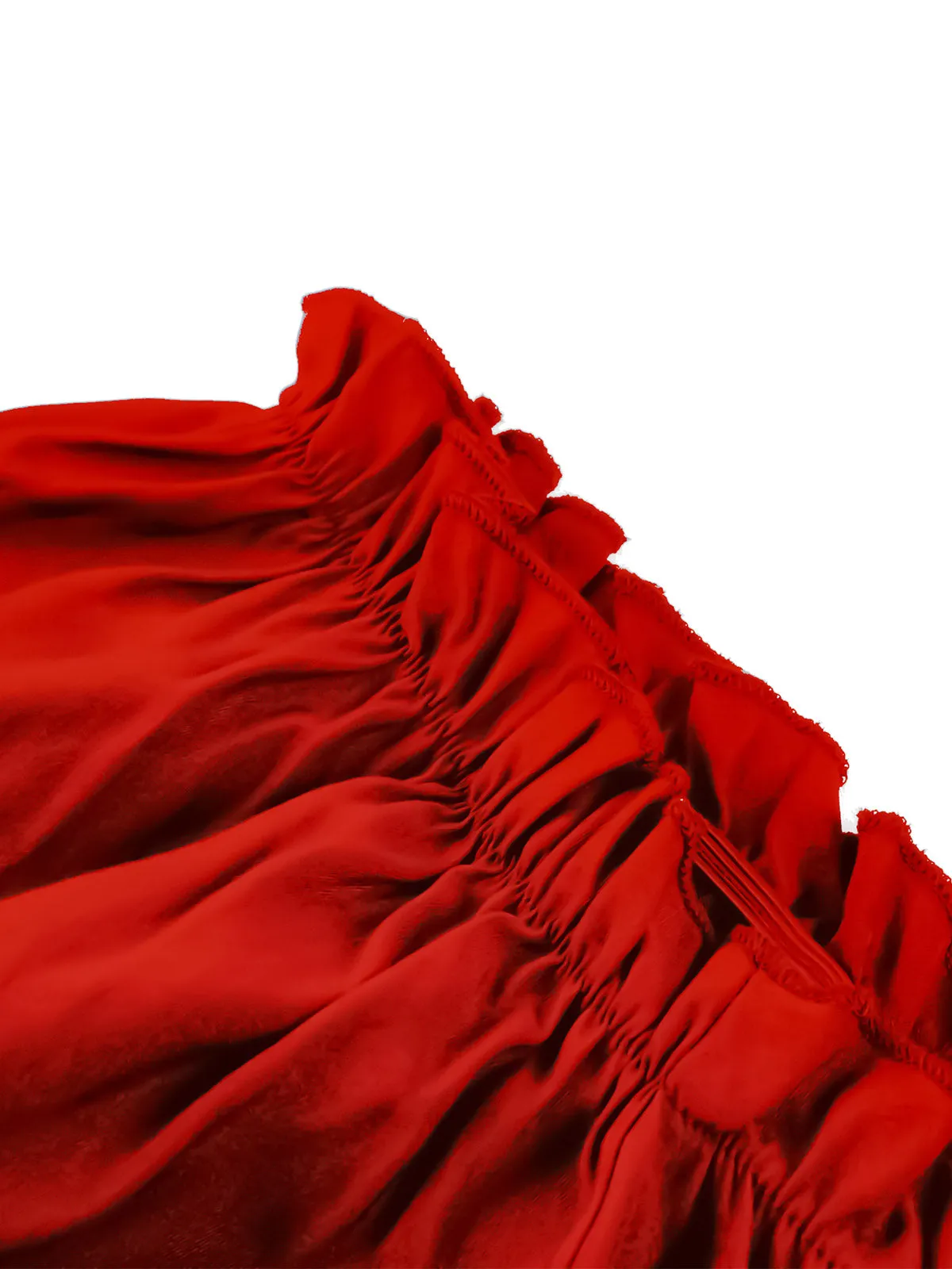 1950s Solid Smocked Waist Off-Shoulder Dress sold by Retro Stage product image thumbnail 4