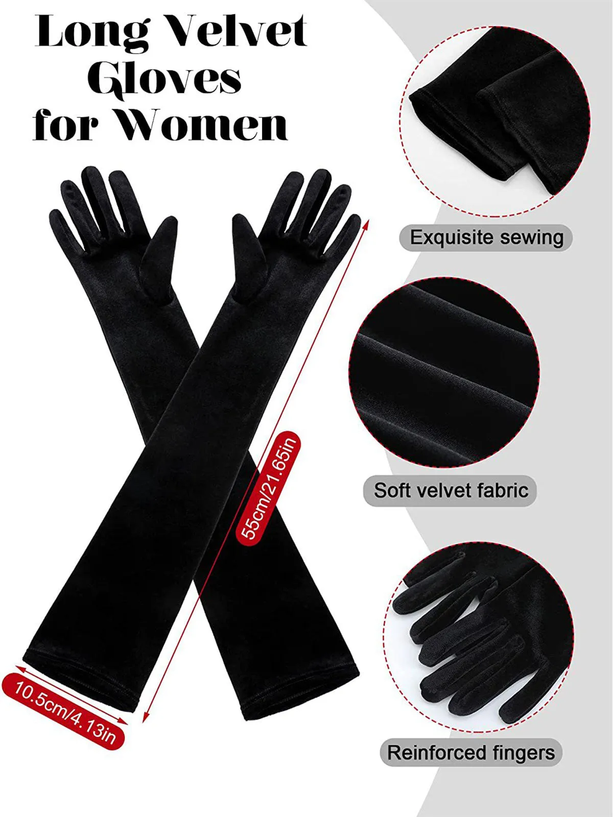 Opera Party Velvet Gloves With Pearl Bracelet sold by Retro Stage product image thumbnail 3