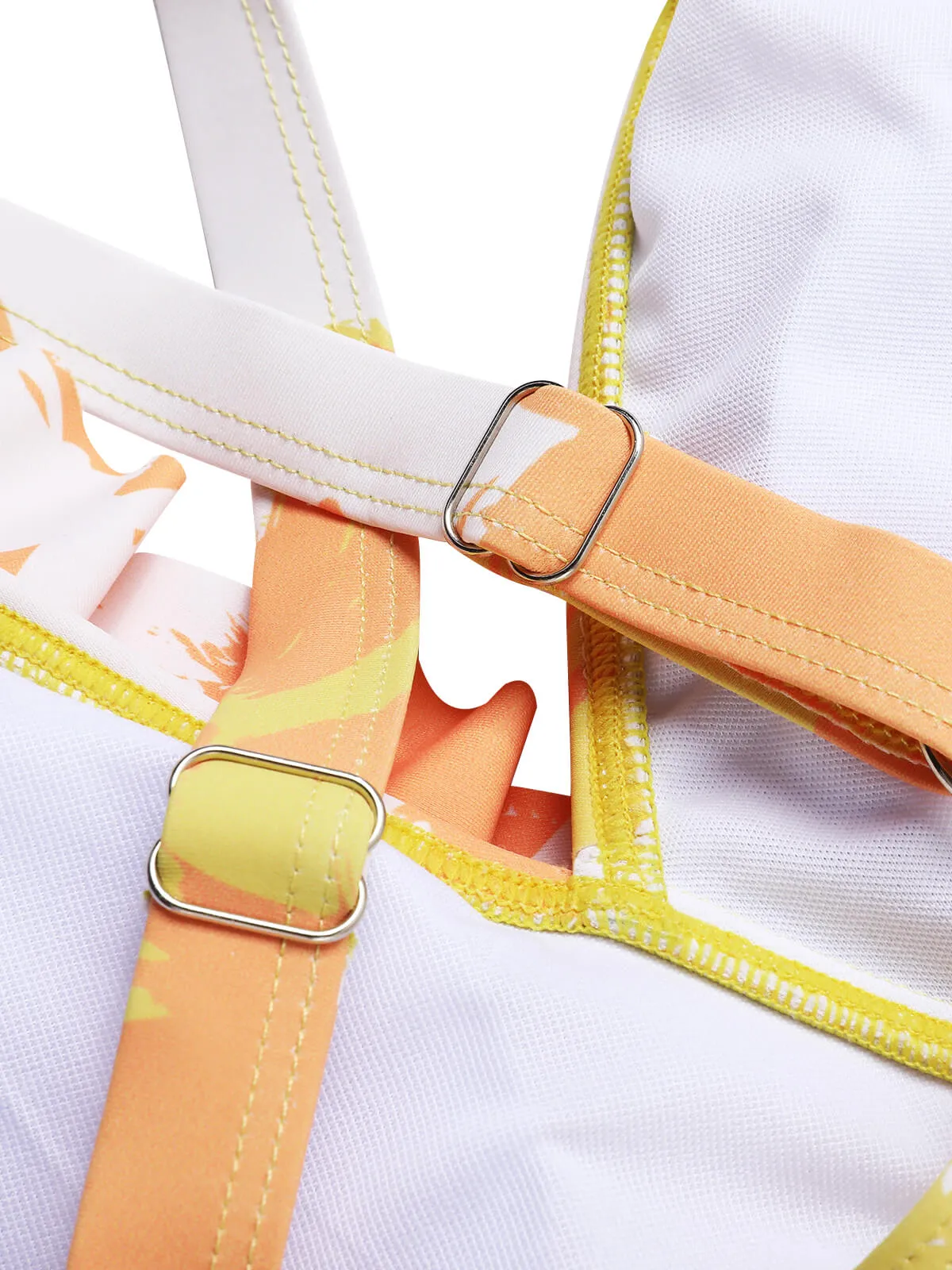 Yellow 1940s Painting Plants Lace-Up Swimsuit sold by Retro Stage product image thumbnail 5