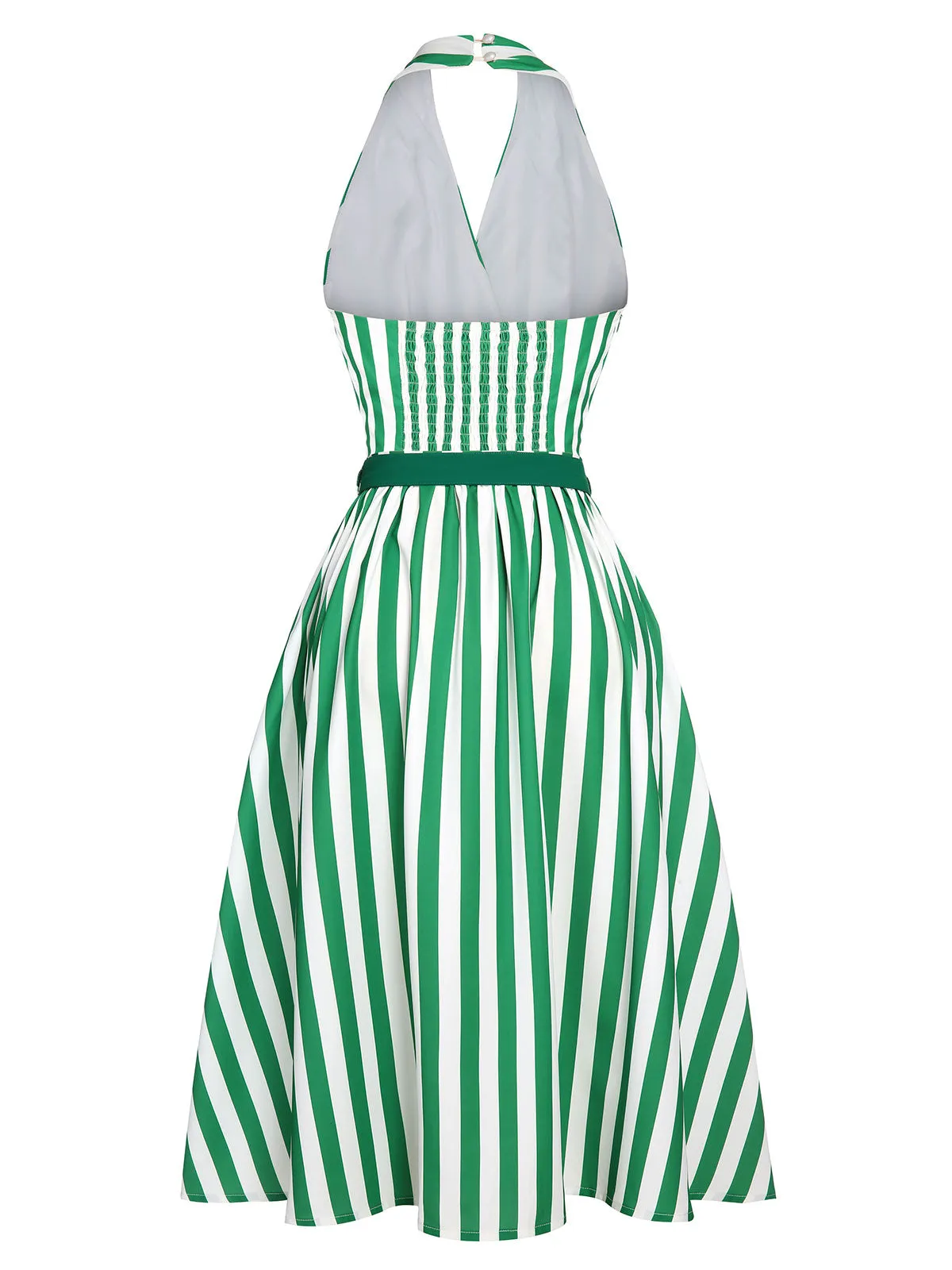 2PCS Green 1950s Stripes Romper & Umbrella Skirt sold by Retro Stage product image thumbnail 5