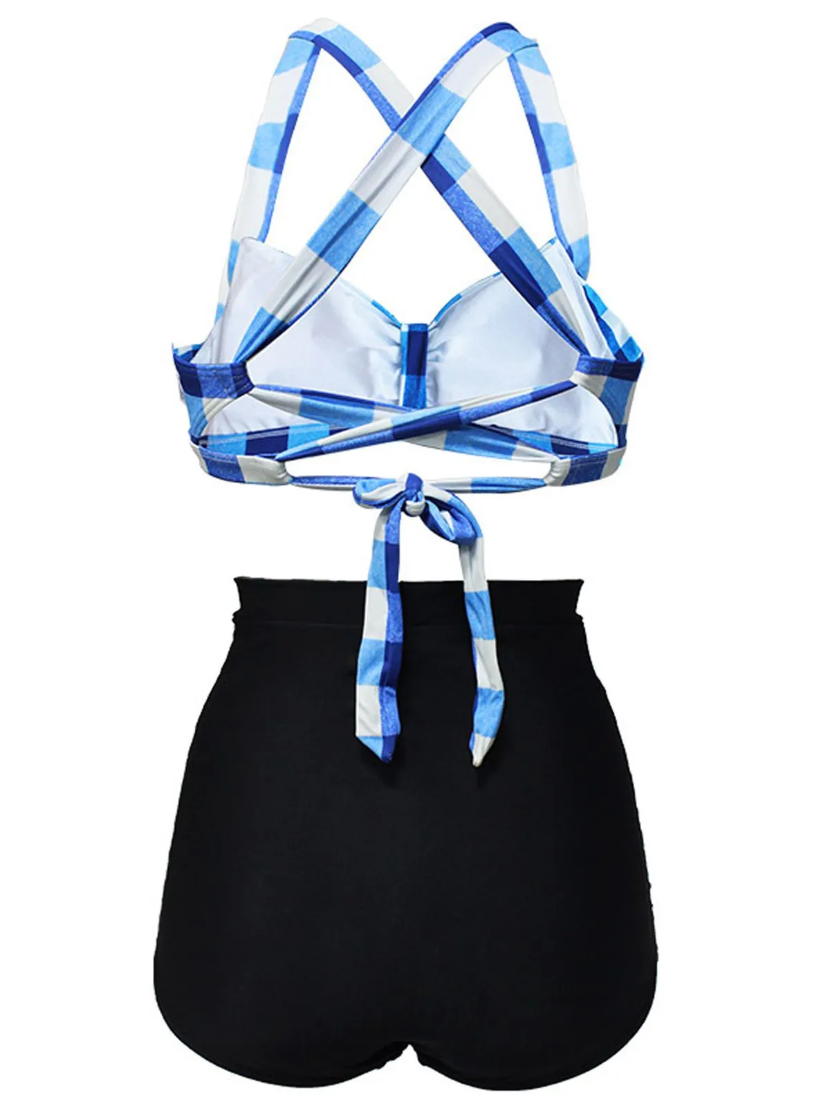 1950s Plaid Criss Cross Pleated Bikini sold by Retro Stage product image thumbnail 4