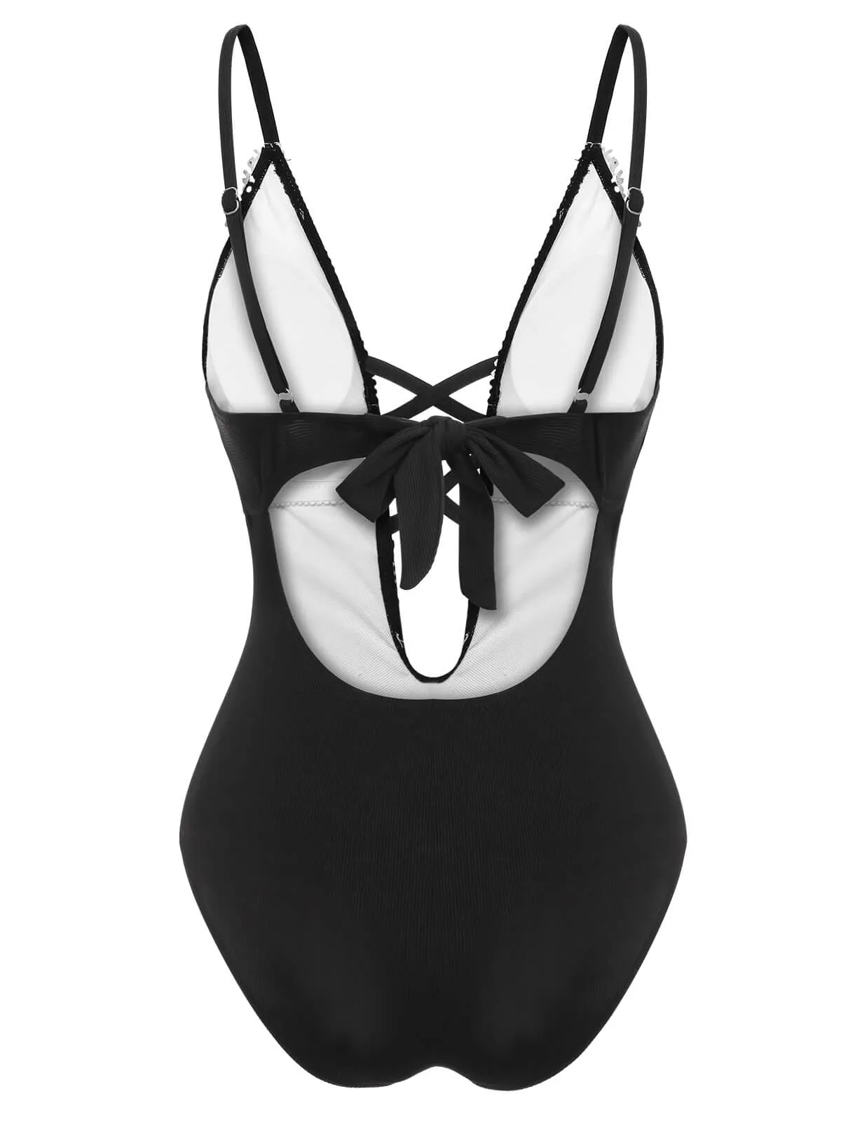 1930s Lace Knitted One-Piece Swimsuit sold by Retro Stage product image thumbnail 4