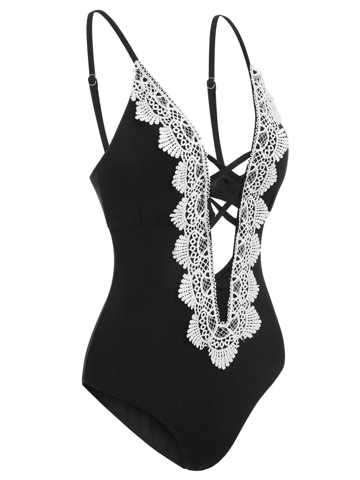 1930s Lace Knitted One-Piece Swimsuit sold by Retro Stage product image thumbnail 3
